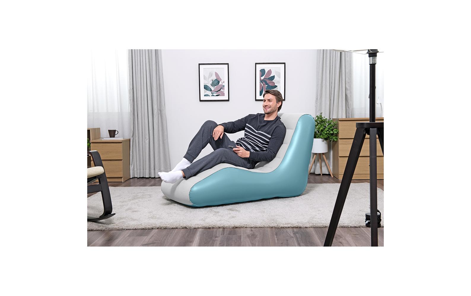 Bestway Aufblasbarer Sessel Leisure Luxe Weiss/Grün, 133 x 79 cm