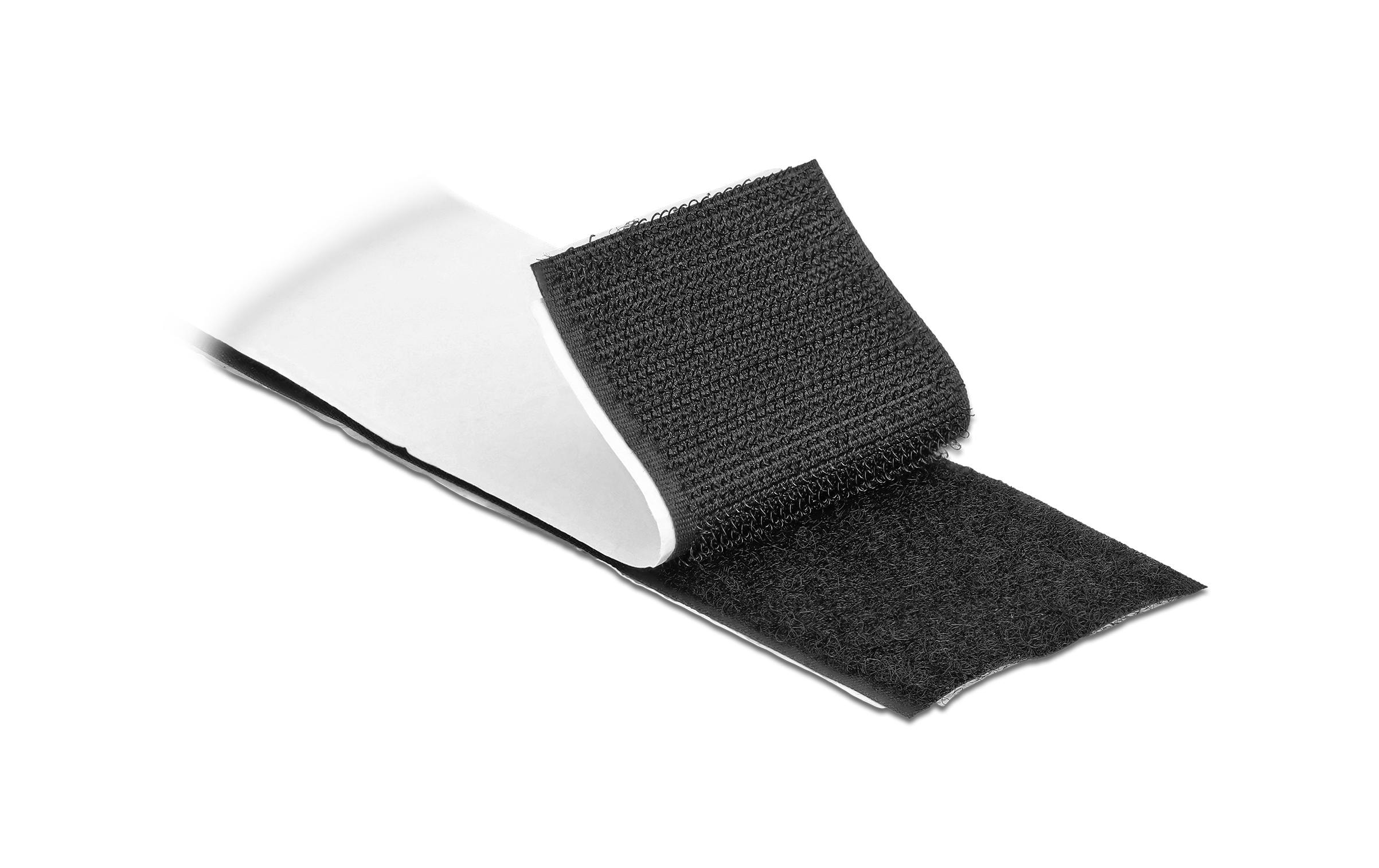 Delock Klettband-Rolle 10 m x 50 mm Haft und Flauschband Schwarz