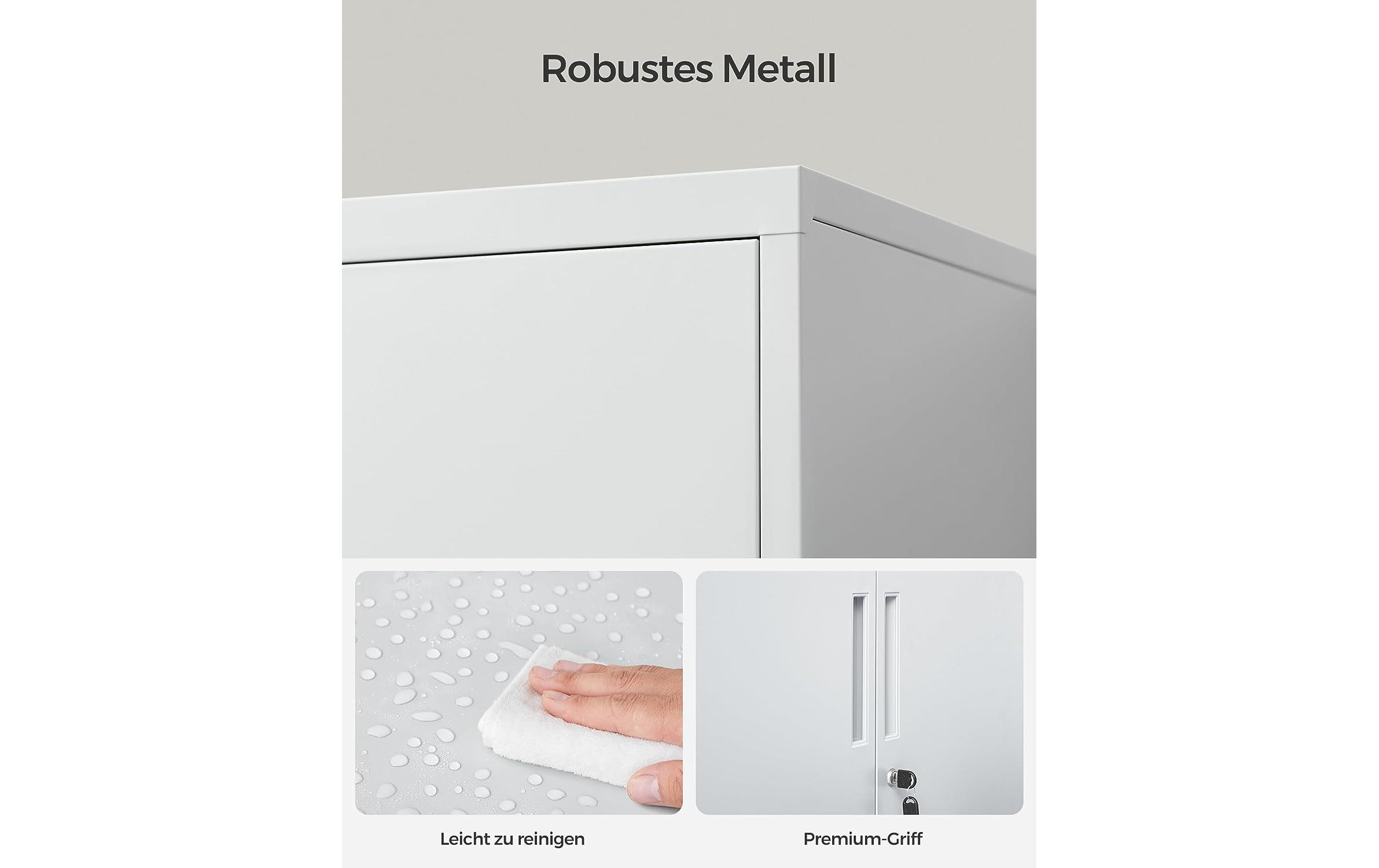 Songmics Metall-Lagerschrank 40 x 80 x 90 cm, Weiss