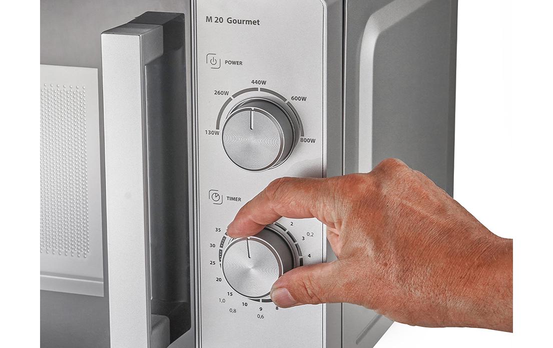 Caso Mikrowelle M20 Gourmet Schwarz/Silber