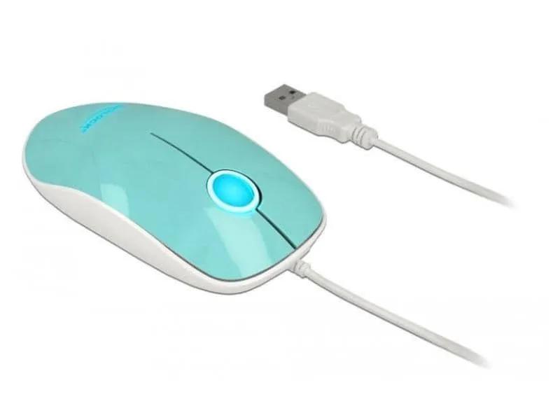 Delock Maus 12538 USB-Typ-A LED türkis Delock Maus 12538 USB-Typ-A LED türkis