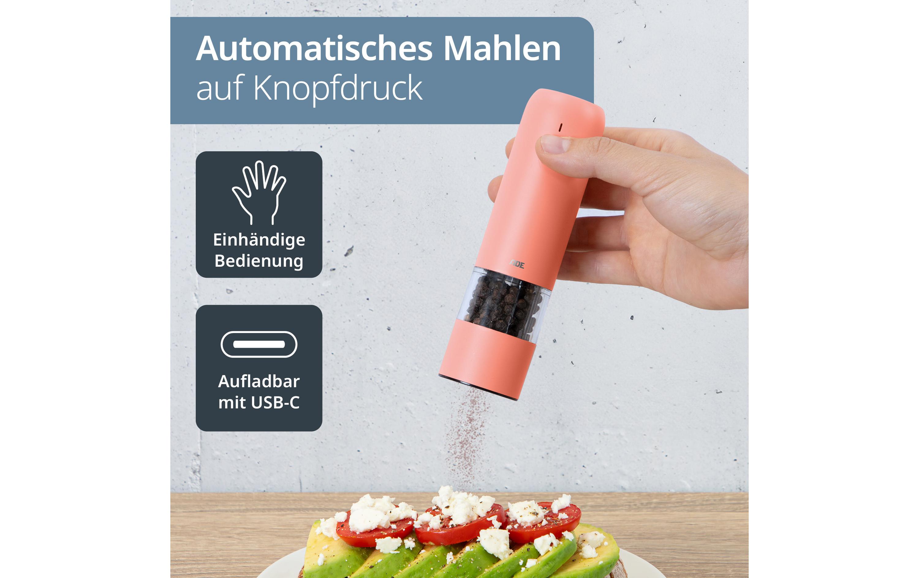 ADE Salz- und Pfeffermühle 13.9 cm, Koralle