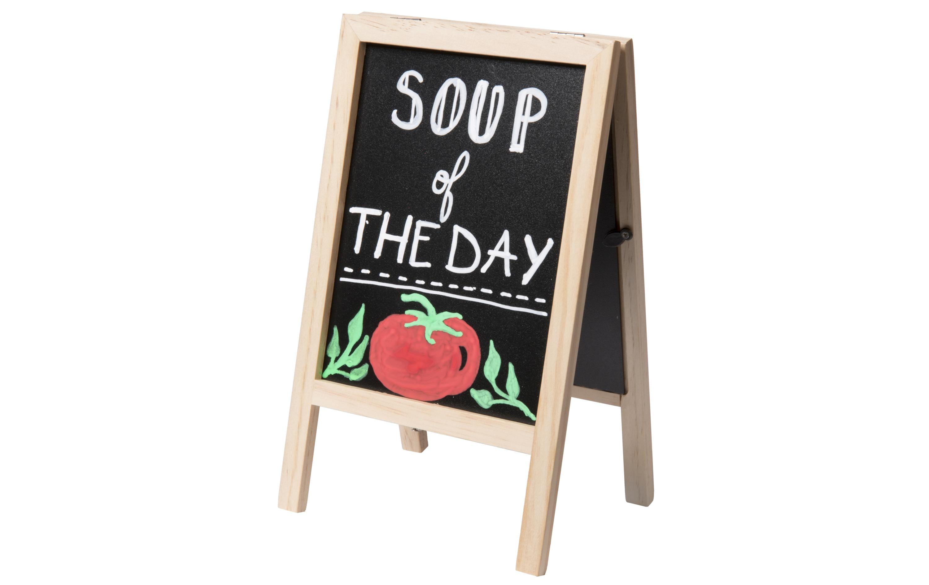 Securit Minikreidetafel Mini 25 x 15.2cm 2 in 1, Hellbraun/Schwarz