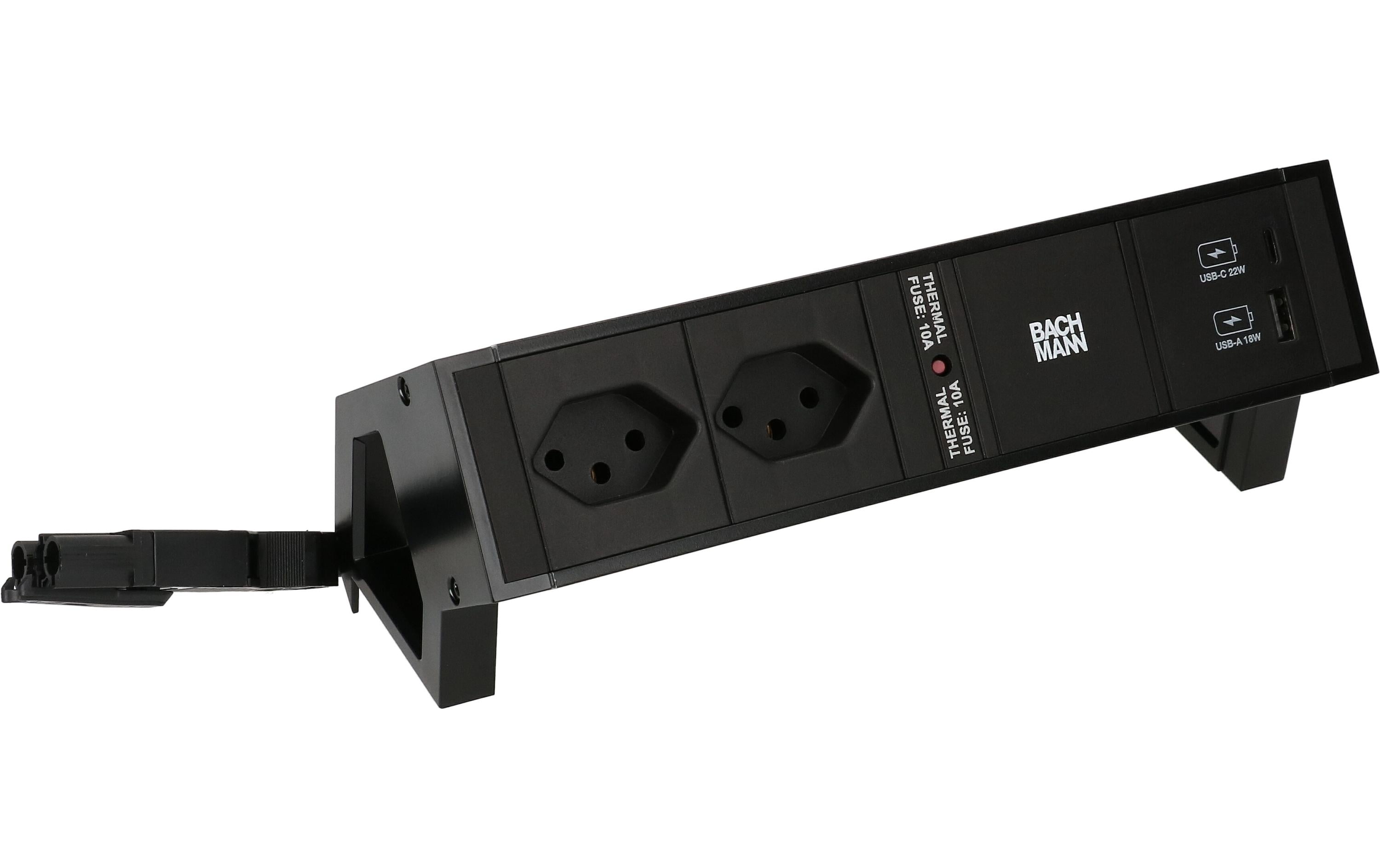 Bachmann Tischsteckdosenleiste DESK 2, 2x T13, 1x USB A/C
