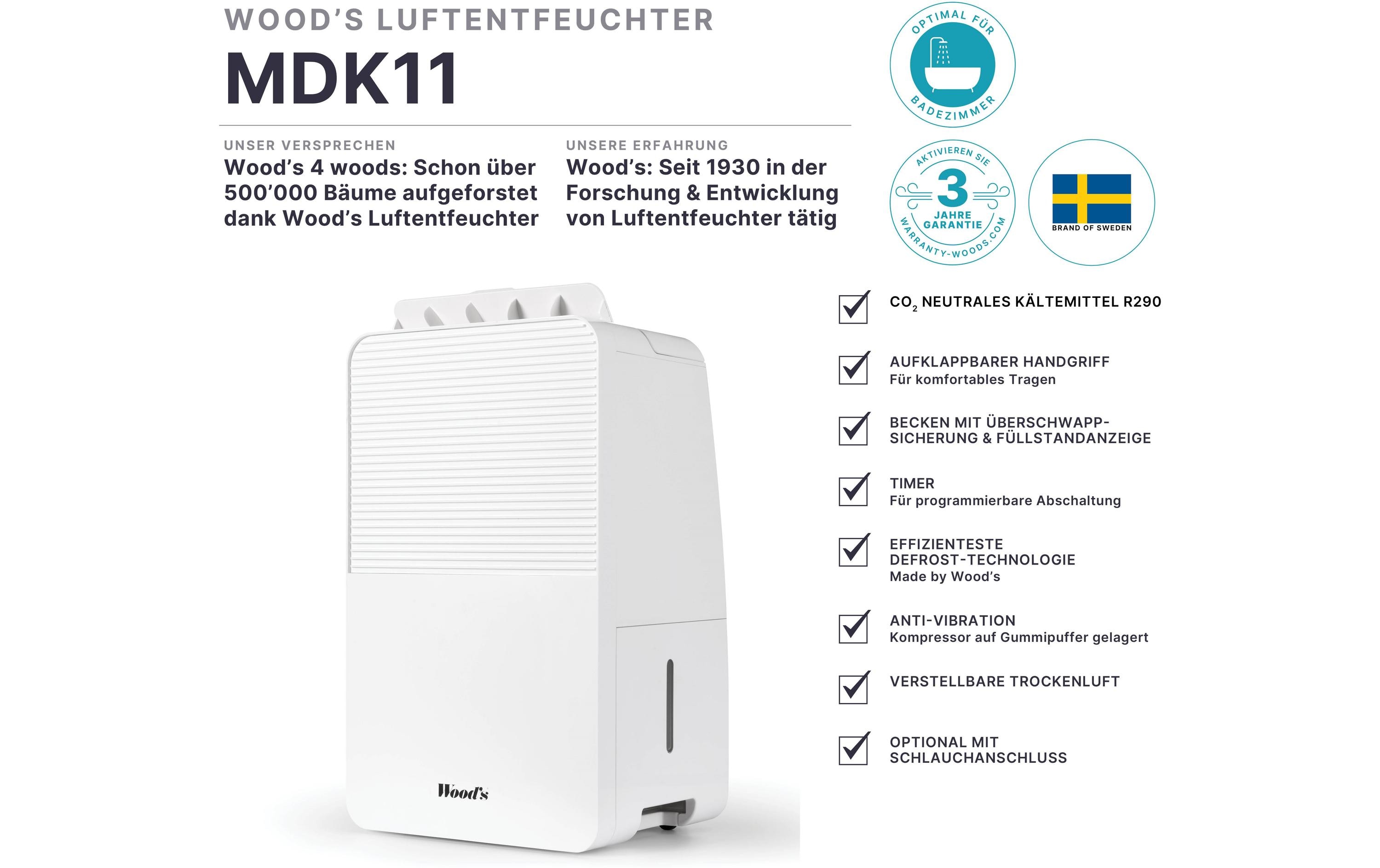 Wood's Entfeuchter MDK11 50 m² Wood's Entfeuchter MDK11 50 m²