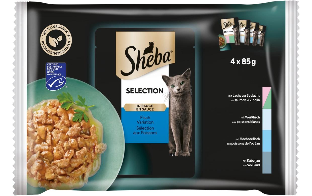 Sheba Nassfutter Selection Sauce Fisch Variation, 4 x 85g