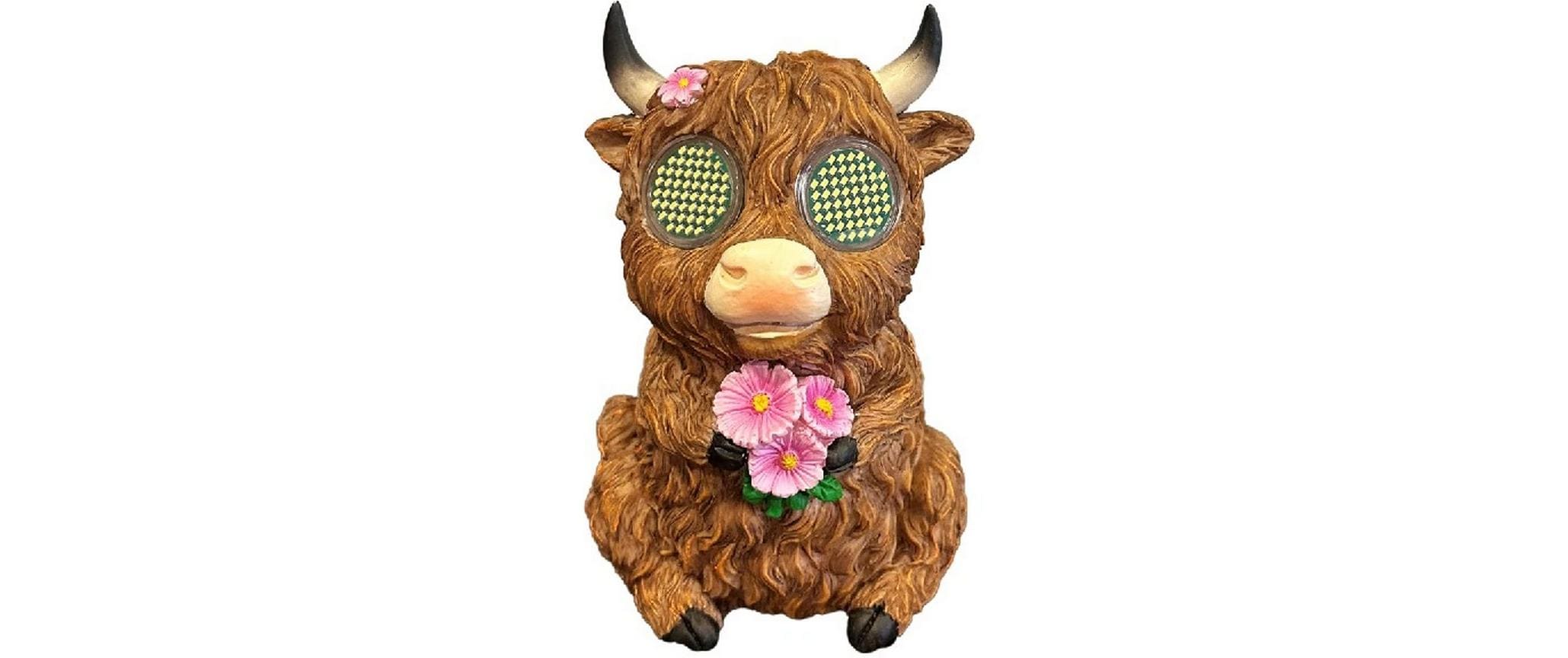 Dameco LED Solar Hochlandrind mit beweglichen LED Augen