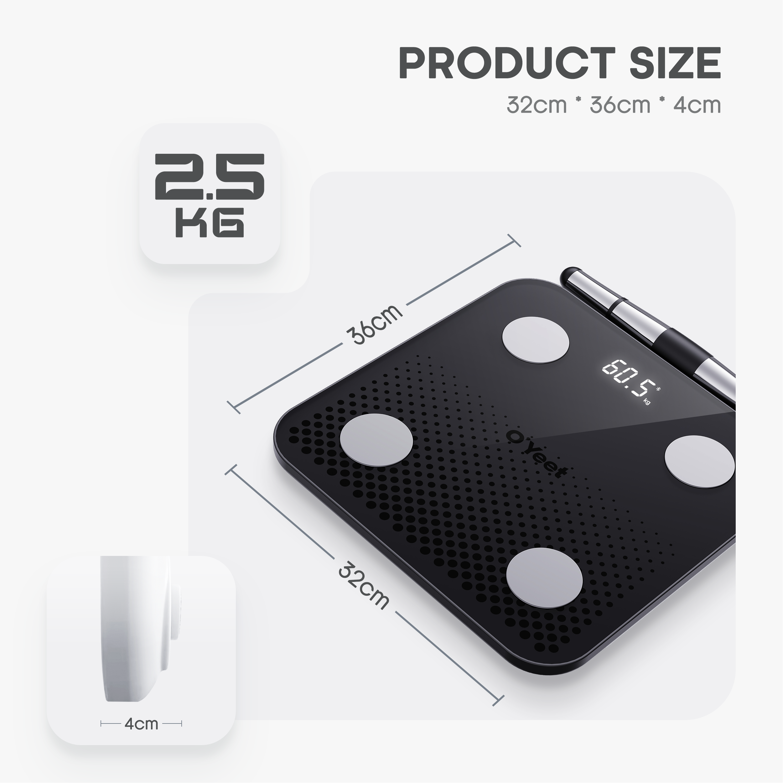 O`Yeet Smart Körperanalysewaage BS-OY03 Weiss O`Yeet Smart Körperanalysewaage BS-OY03 Weiss