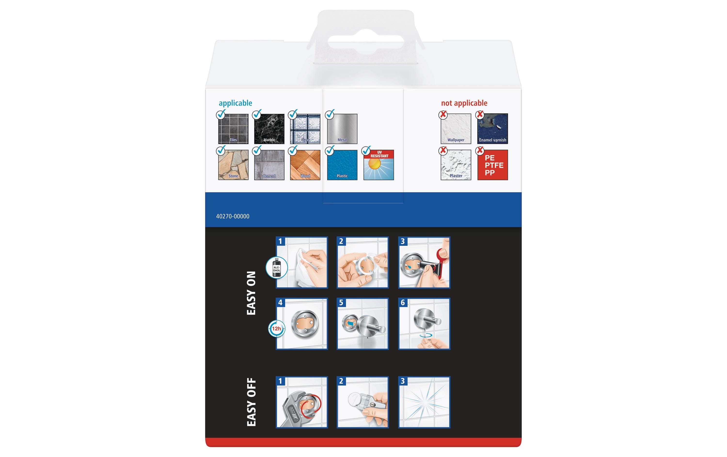 tesa Klaam Zahnbürstenhalter ohne Bohren, silber