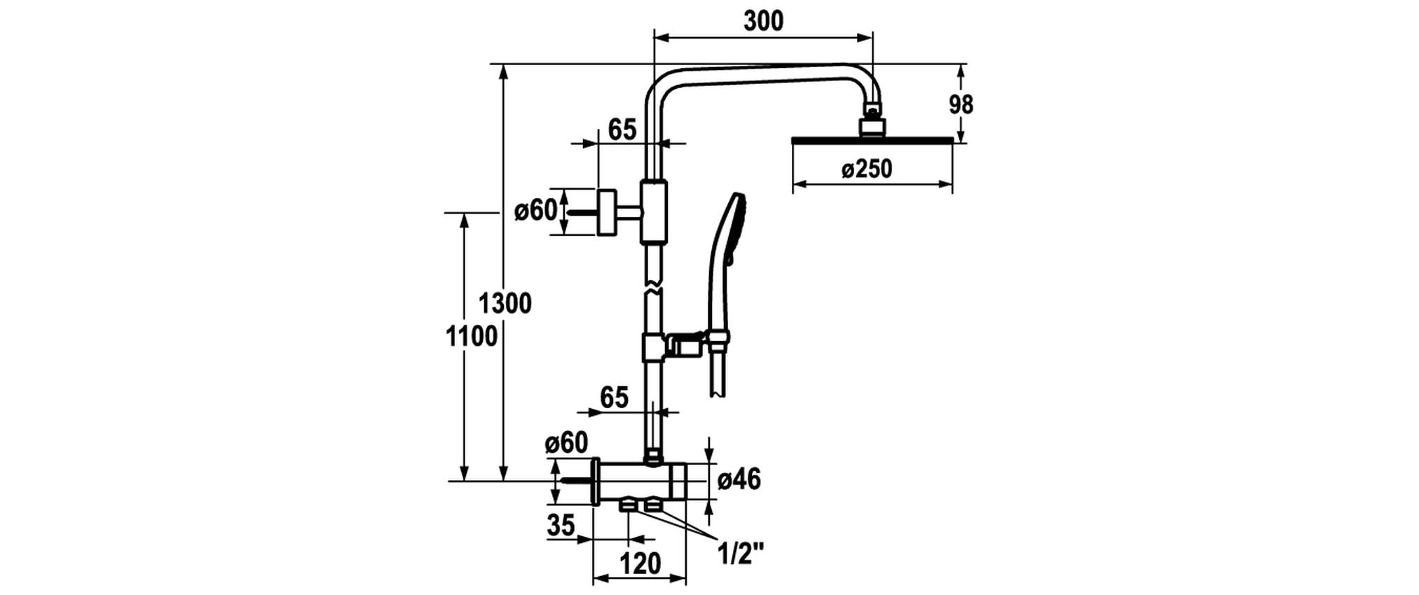 KWC Duschsystem Umbau-Set FIT mit Tempesta 210