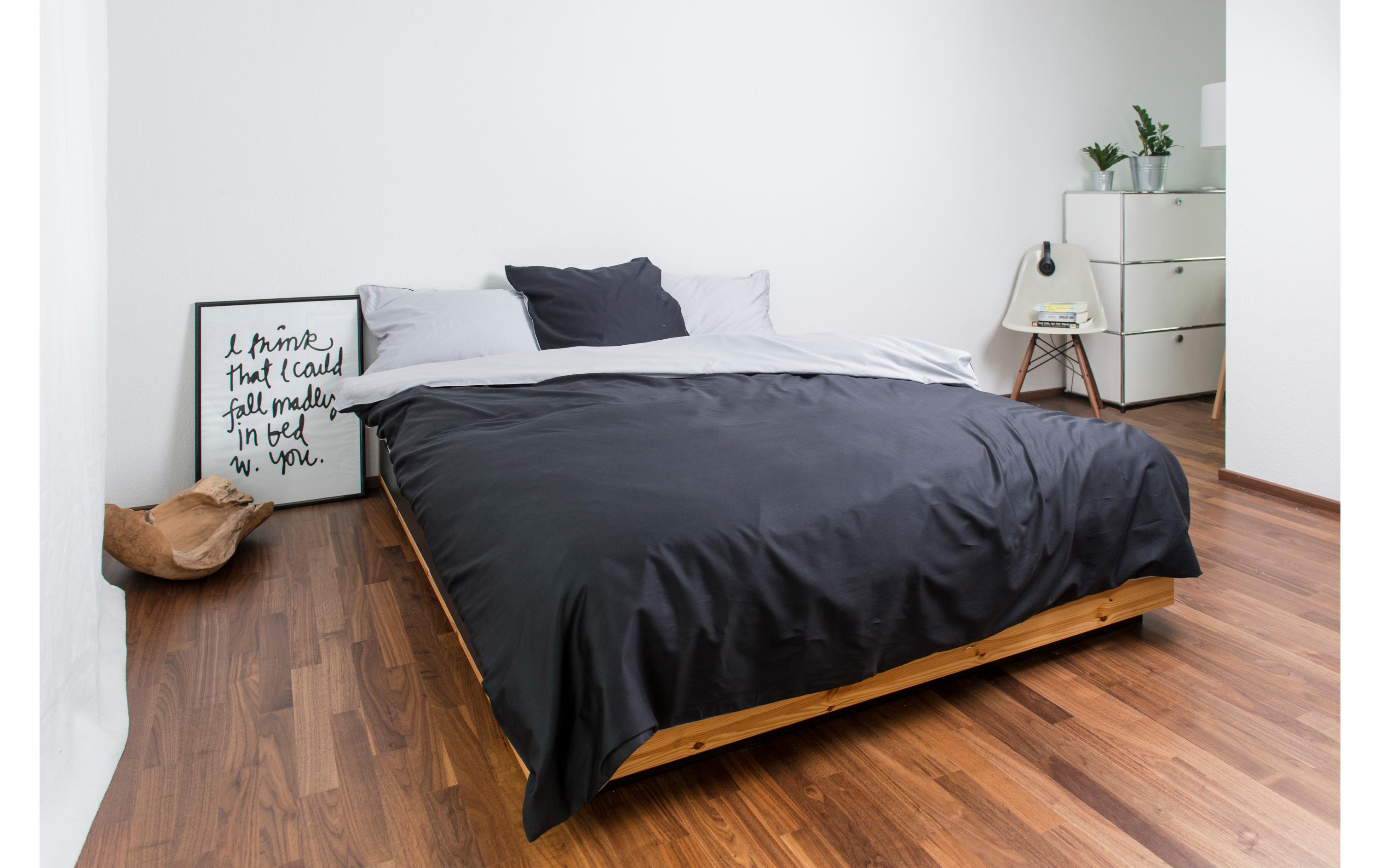 Nobilium Kopfkissenbezug Mia 50 x 70 cm, Silber/Anthrazit