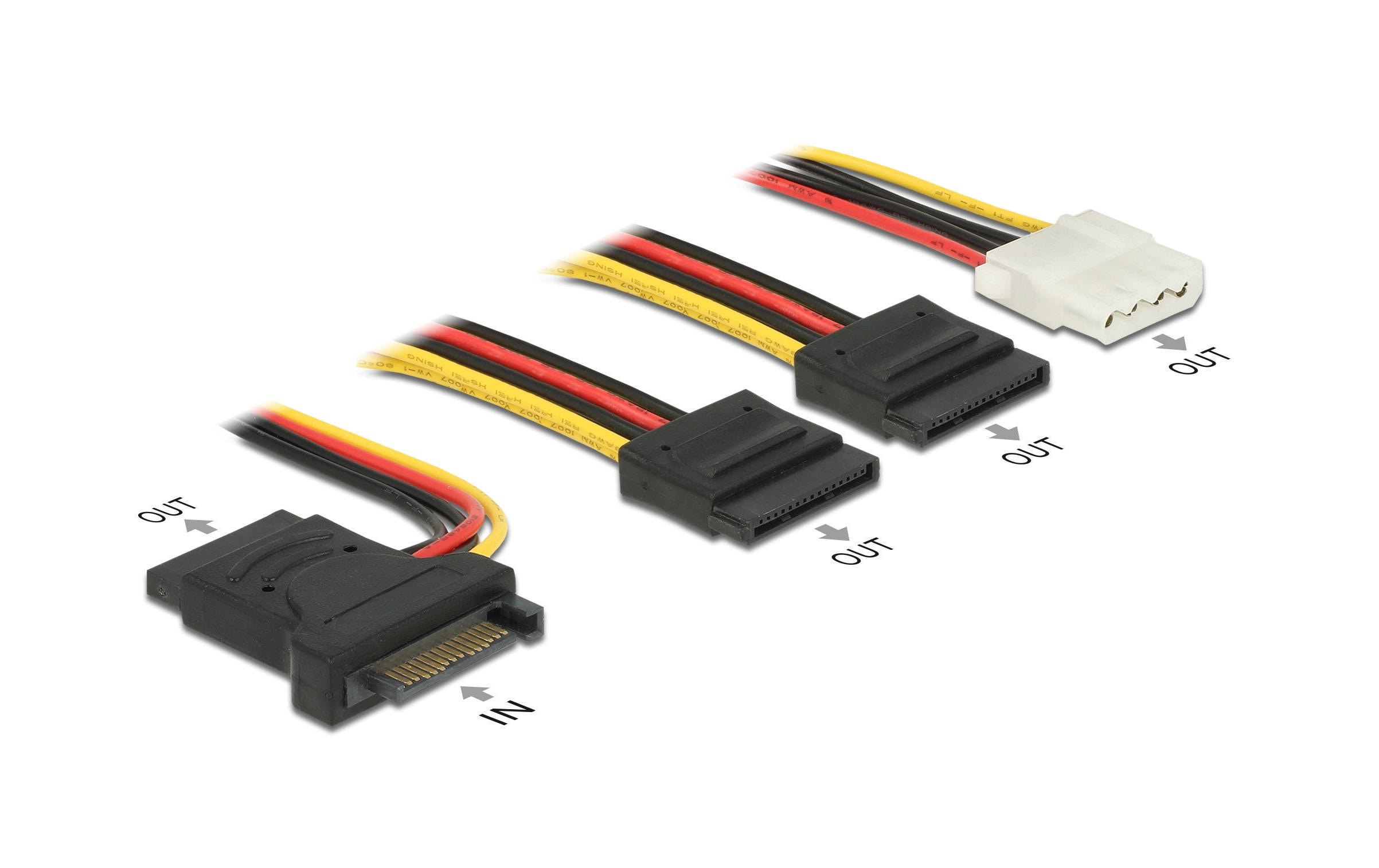 Delock Y-Stromkabel SATA - 3x SATA & 1x Molex 15 cm Delock Y-Stromkabel SATA - 3x SATA & 1x Molex 15 cm