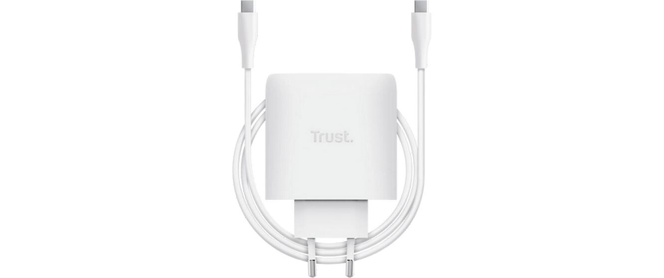 Trust USB-Wandladegerät Maxo USB-C-GaN 65 W Weiss