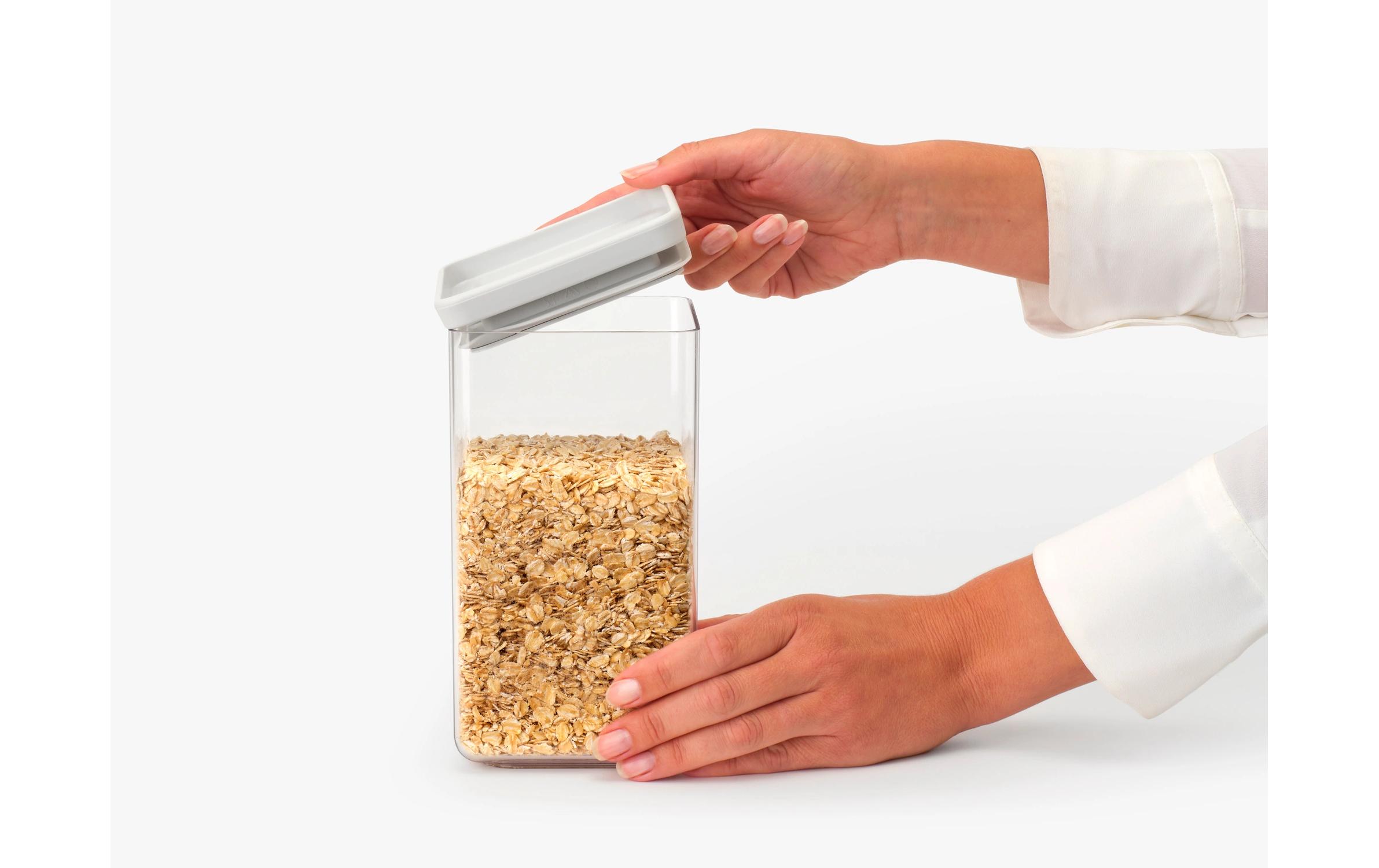 Brabantia Vorratsdose Tasty+ 6.7 l, Hellgrau/Transparent