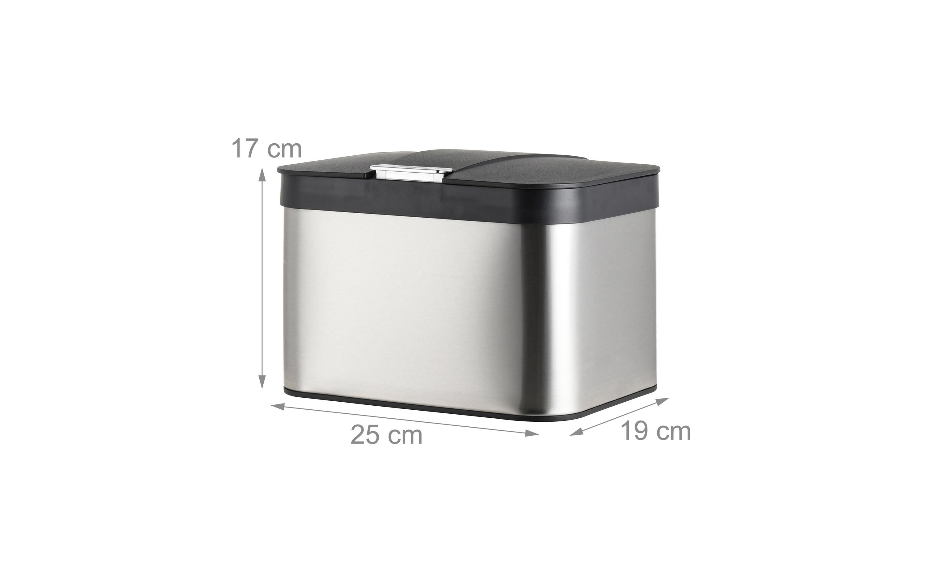 relaxdays Biomüllsammler 4.5 l, Schwarz/Silber