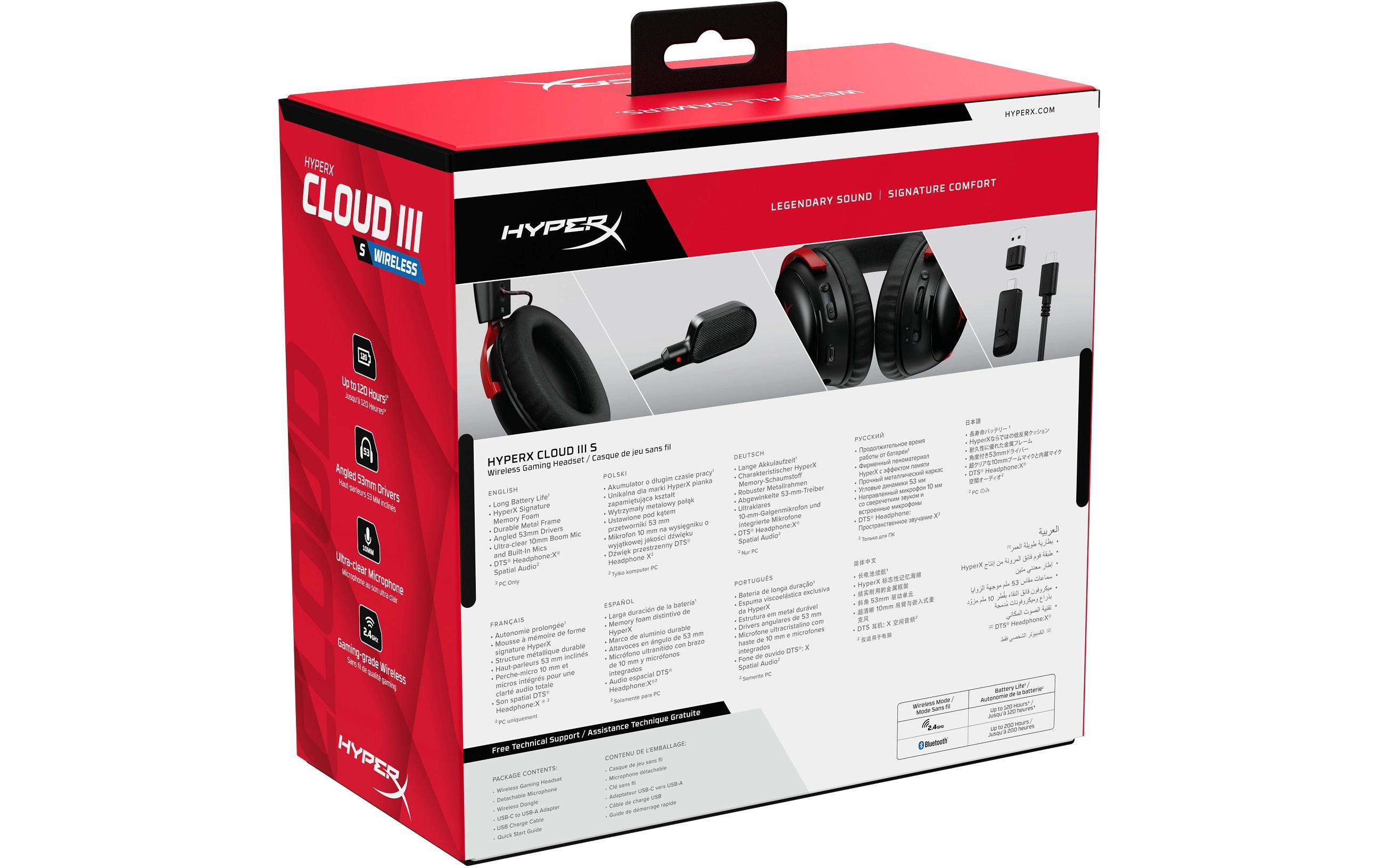 HyperX Headset HyperX Cloud III S Rot/Schwarz