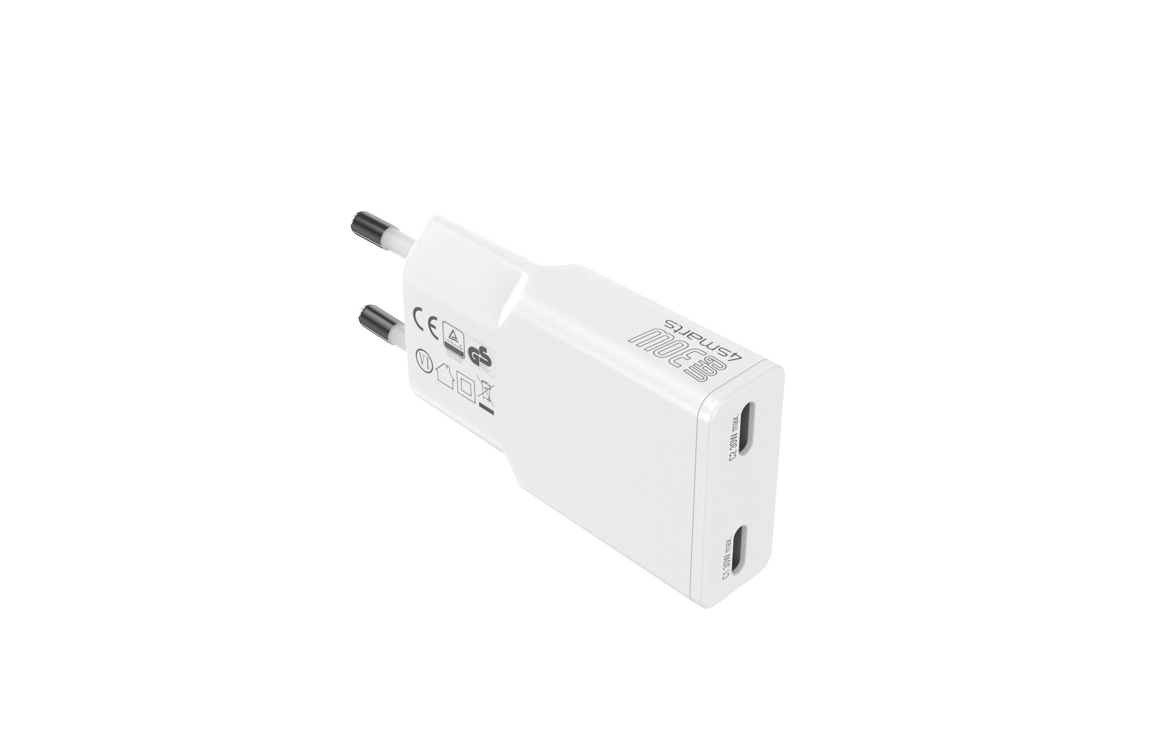 4smarts Netzladegerät PDPlug Slim Dual Weiss