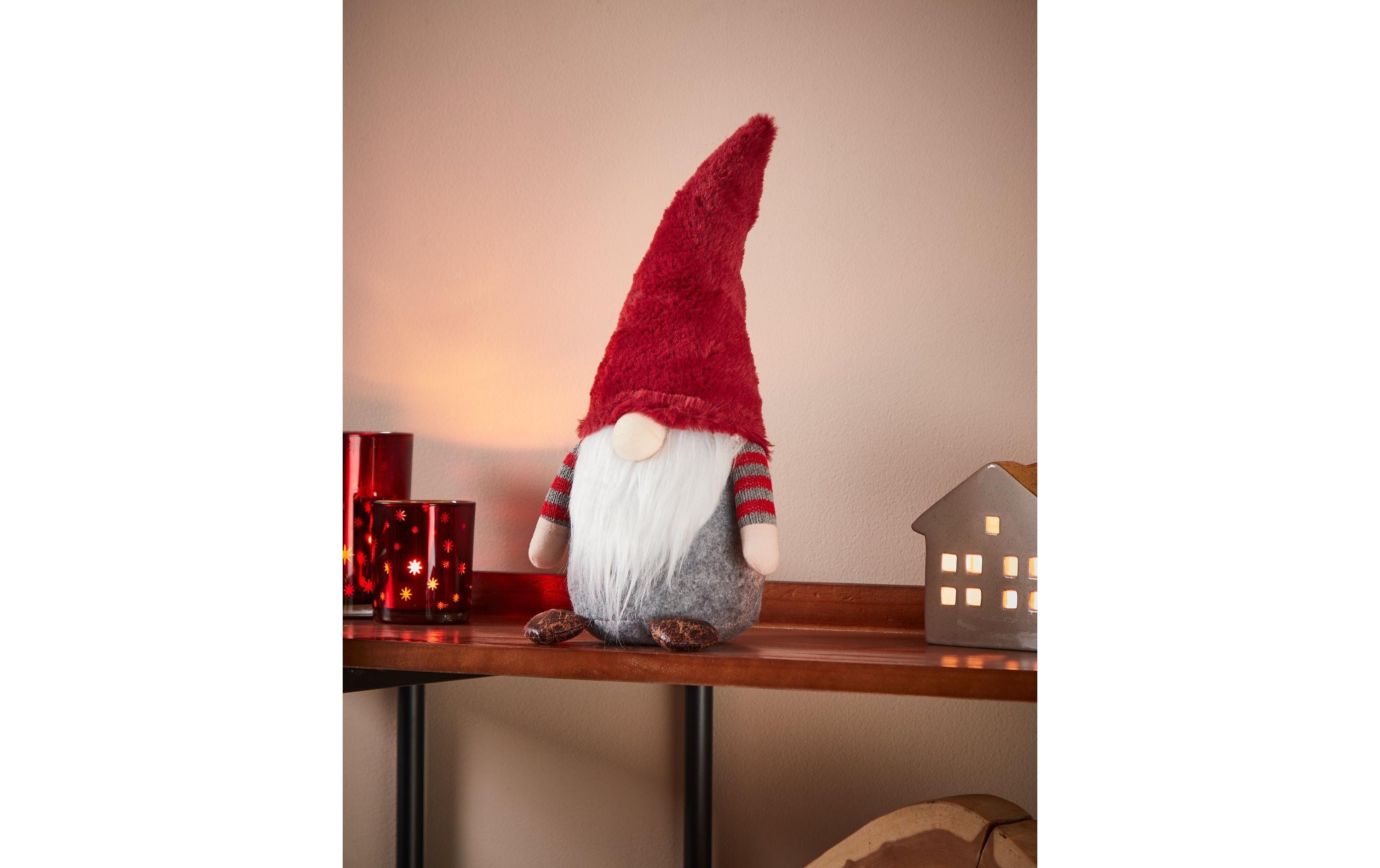 EGLO Weihnachtsfigur Ikara 35 cm, Grau/Rot