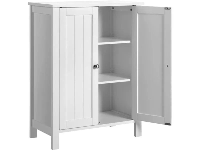 VASAGLE Badezimmerregal mit Doppeltür 60 x 80 cm, Weiss