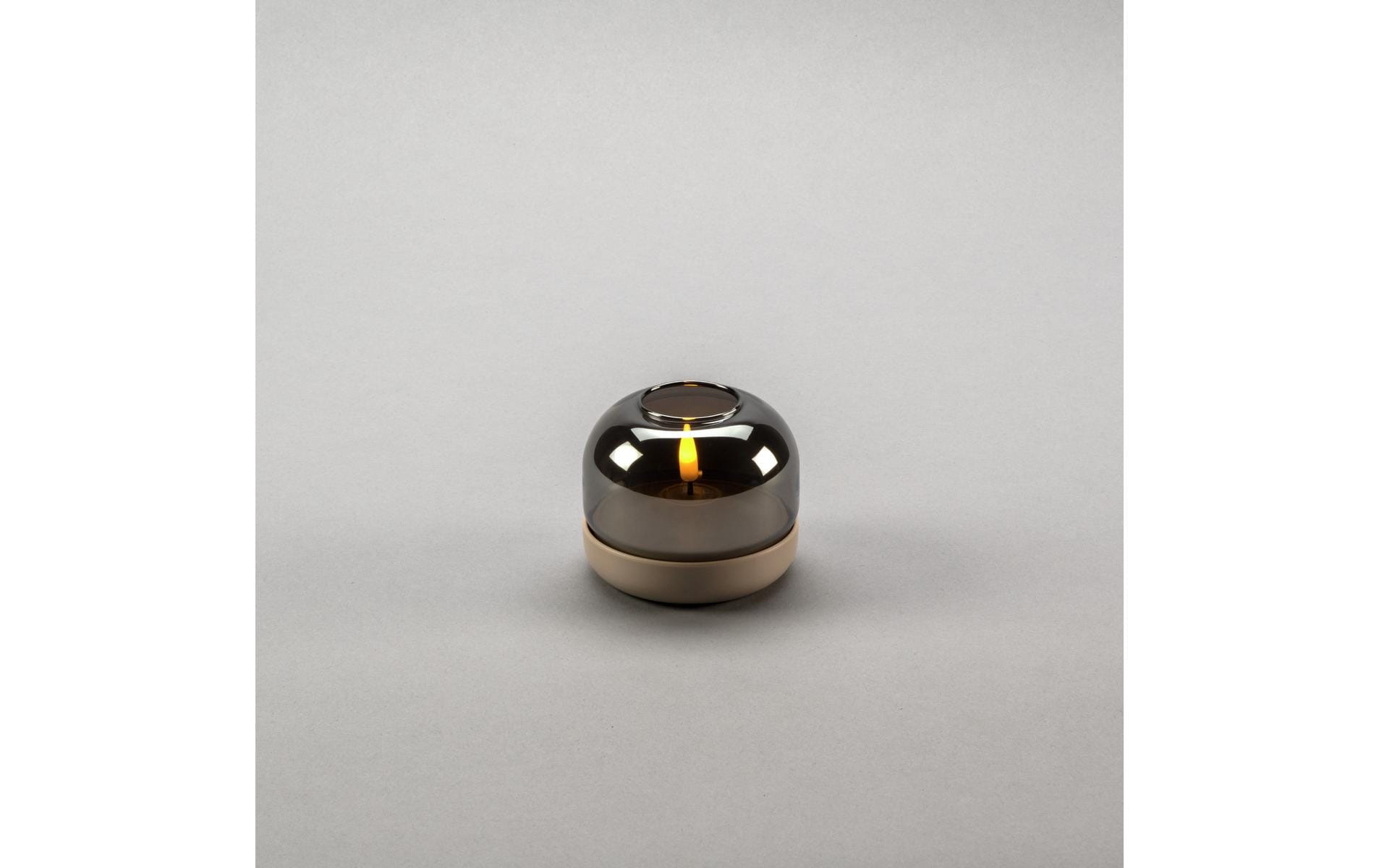 Konstsmide LED Kerze batteriebetrieben, rauchfarbenes Glas Konstsmide LED Kerze batteriebetrieben, rauchfarbenes Glas