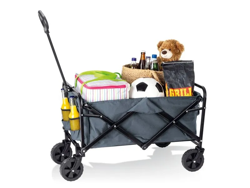 EASYmaxx Klappbarer Bollerwagen, Grau