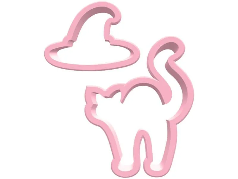 BackshopSchweiz Ausstechformen Set – Katze und Hut 1 Stück, Rosa
