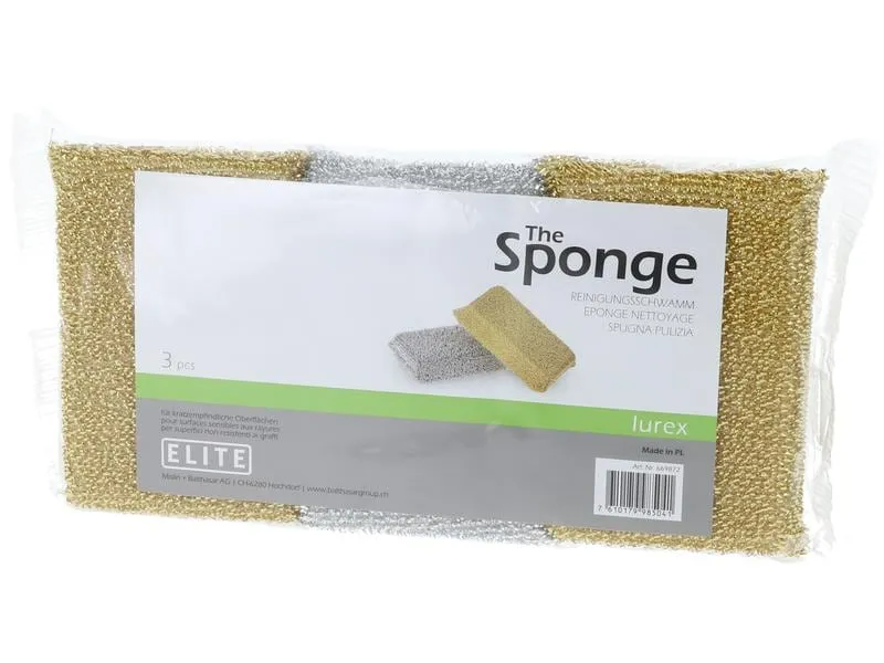 Elite Schwamm Lurex 3 Stück, Gold/Silber Elite Schwamm Lurex 3 Stück, Gold/Silber