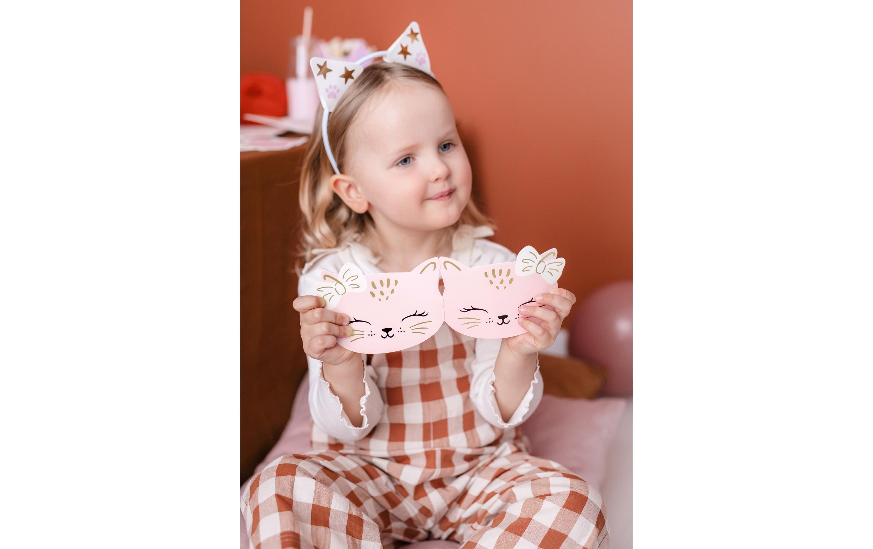 Partydeco Einladungskarte Katze 6 Stück