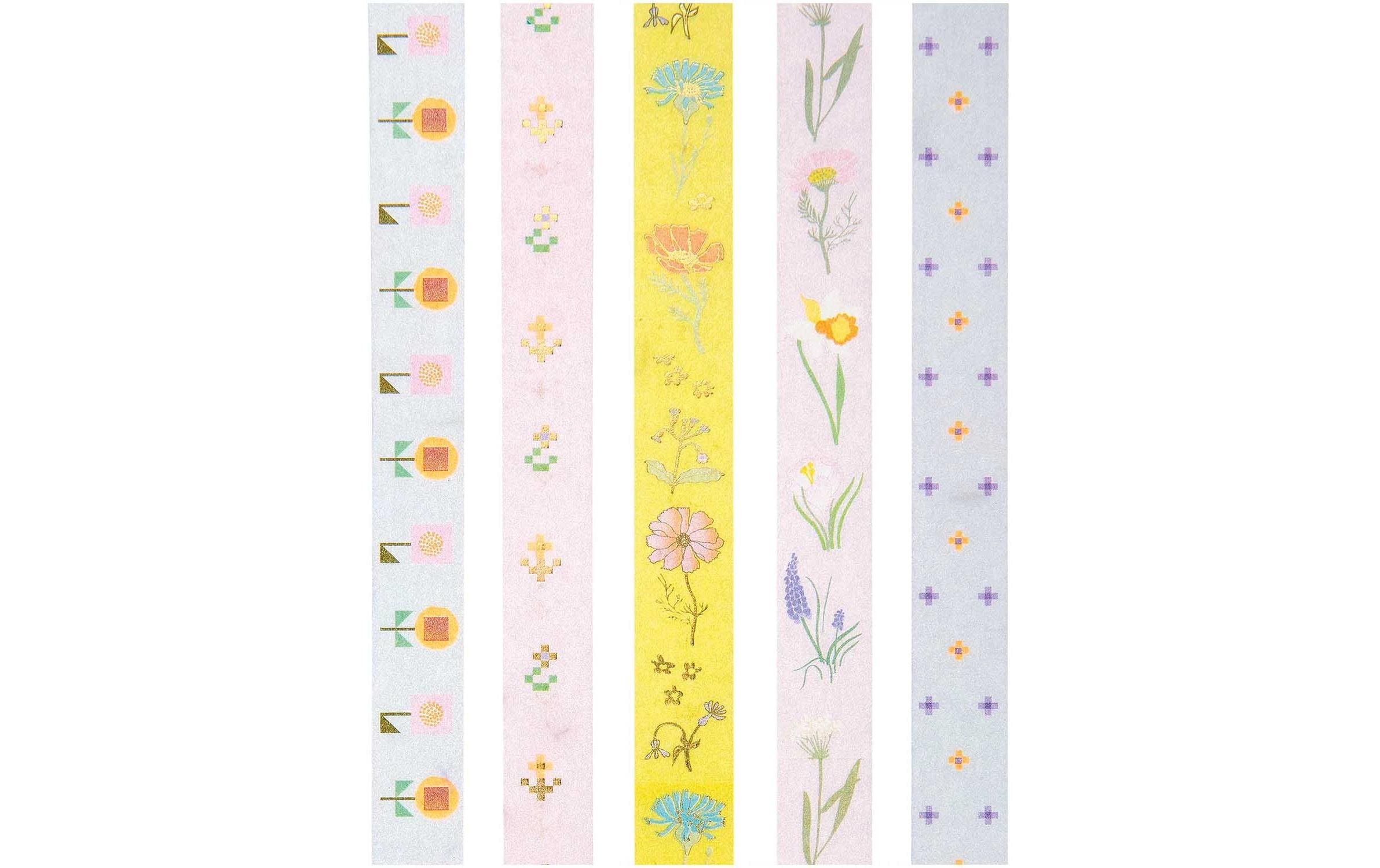 Rico Design Washi Tape Floral 5 Stück, Mehrfarbig, 10 m