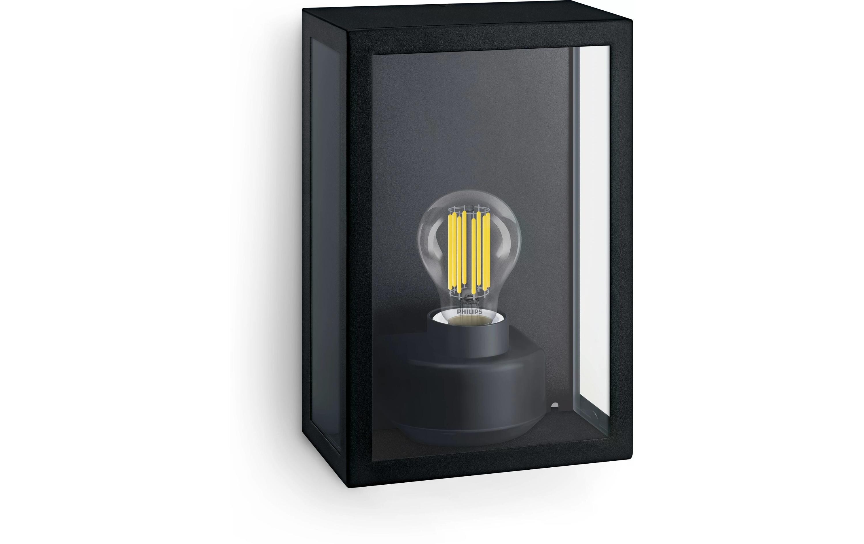 Philips Alzor Wandleuchte eckig, max. 25W, exkl. LM, schwarz