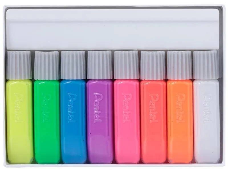 pentel Textilfarbe 8-Fluo Farben Set pentel Textilfarbe 8-Fluo Farben Set