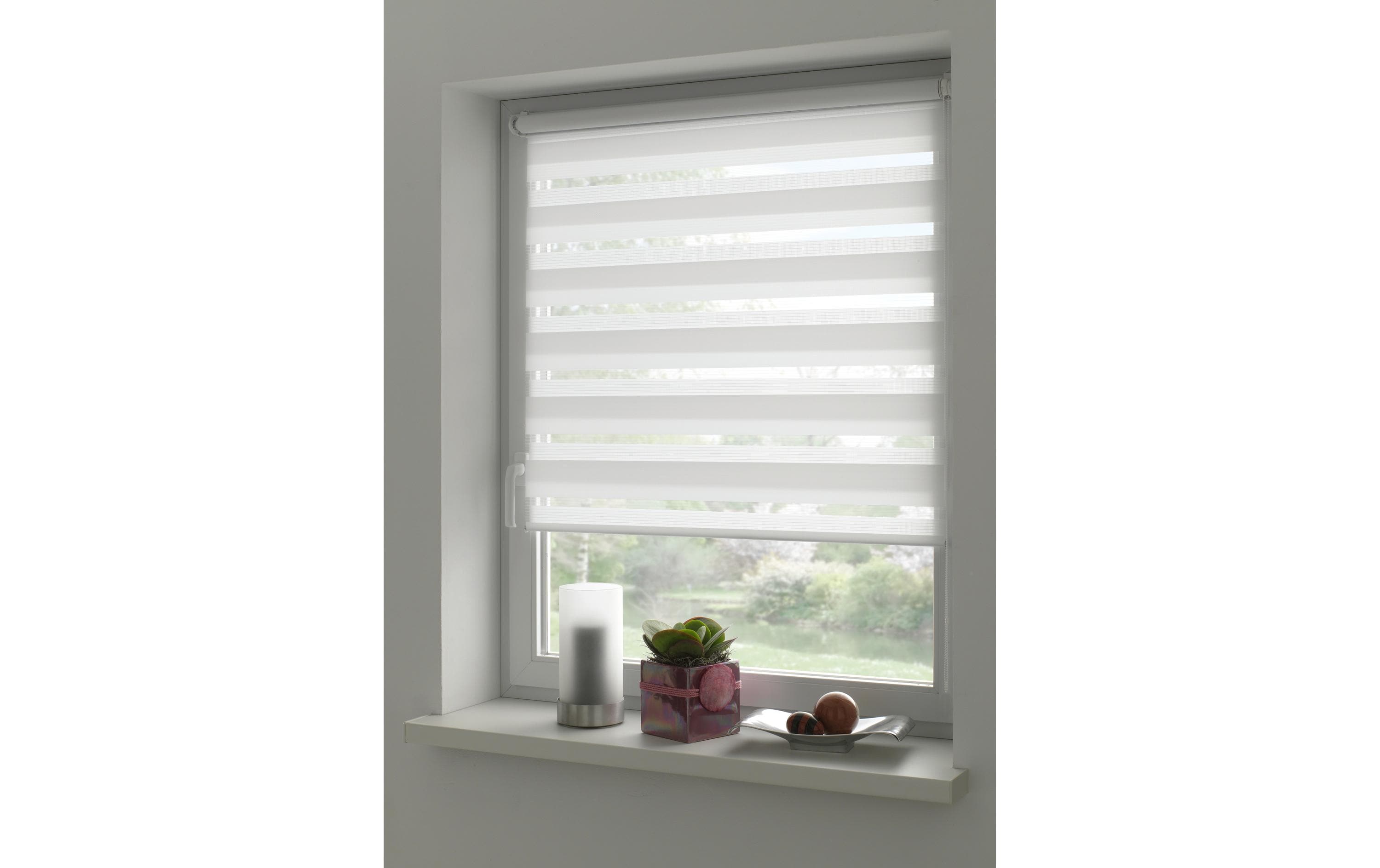 Gardinia Duo Klemmrollo 60 x 150 cm, Weiss