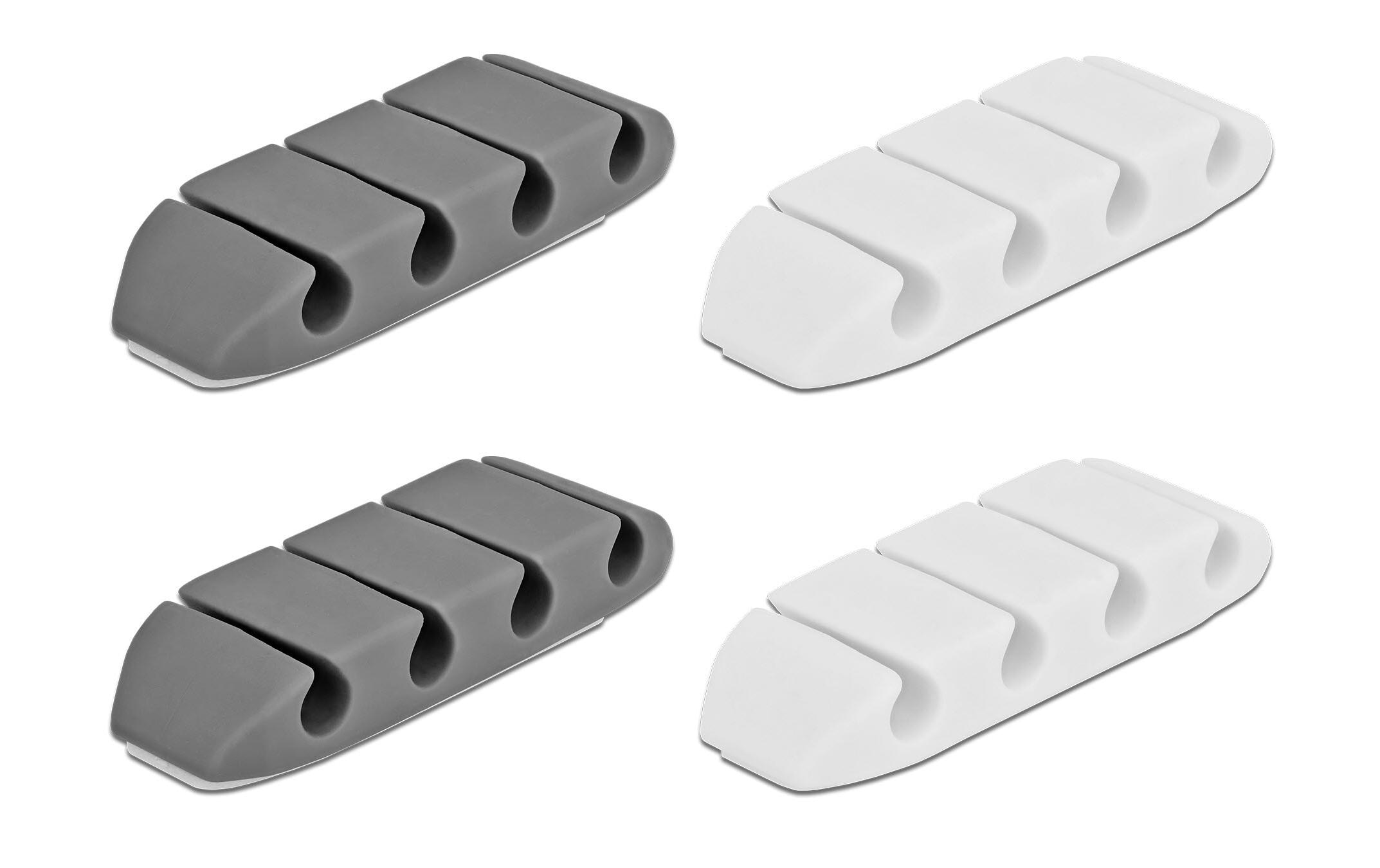 Delock Kabelhalter trapezförmig Set, mit 4 Durchführungen 4 Stück Delock Kabelhalter trapezförmig Set, mit 4 Durchführungen 4 Stück