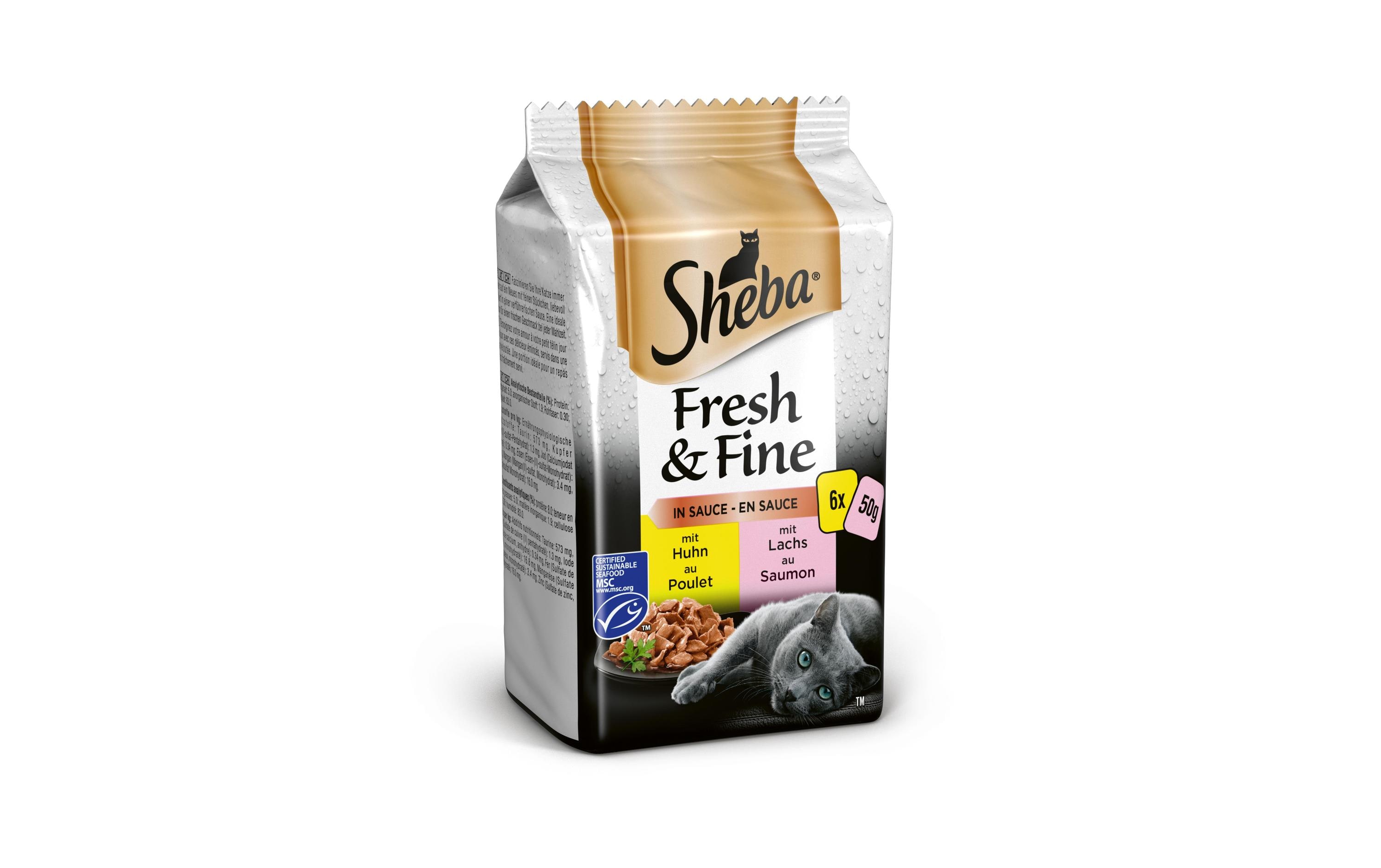 Sheba Nassfutter Fresh & Fine in Sauce Feine Vielfalt, 6 x 50 g