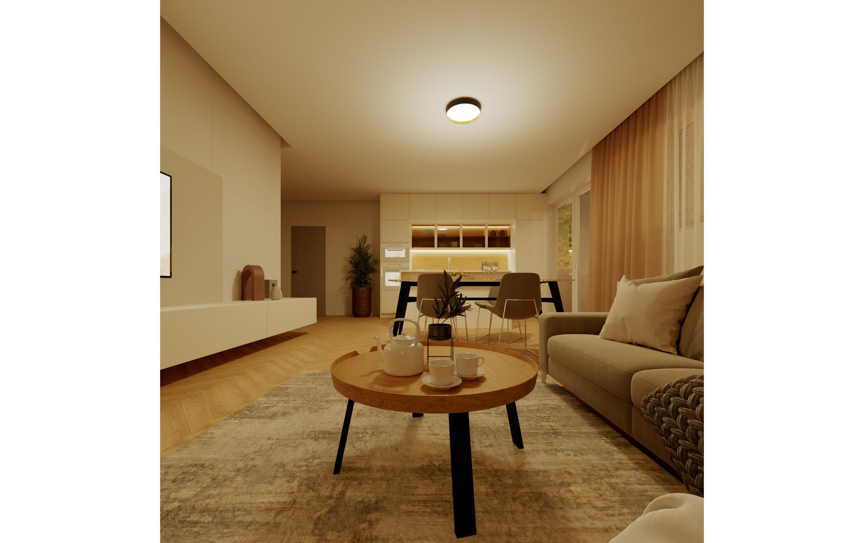 Philips Deckenleuchte Hanno SceneSwitch 2700K, 2700 Lm, Schwarz-Gold