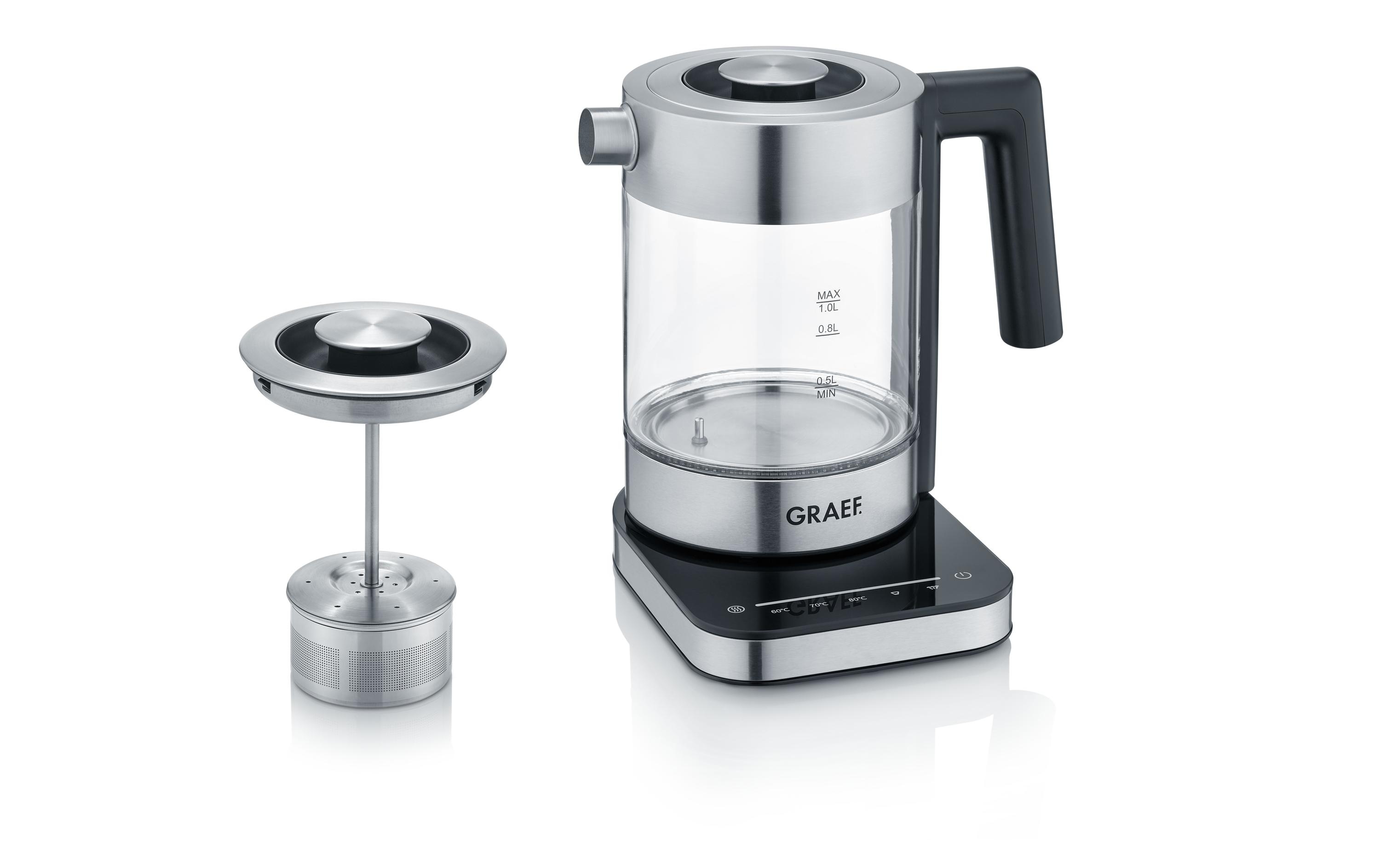 Graef Wasserkocher WK 350, 1 l, Edelstahl/Transparent