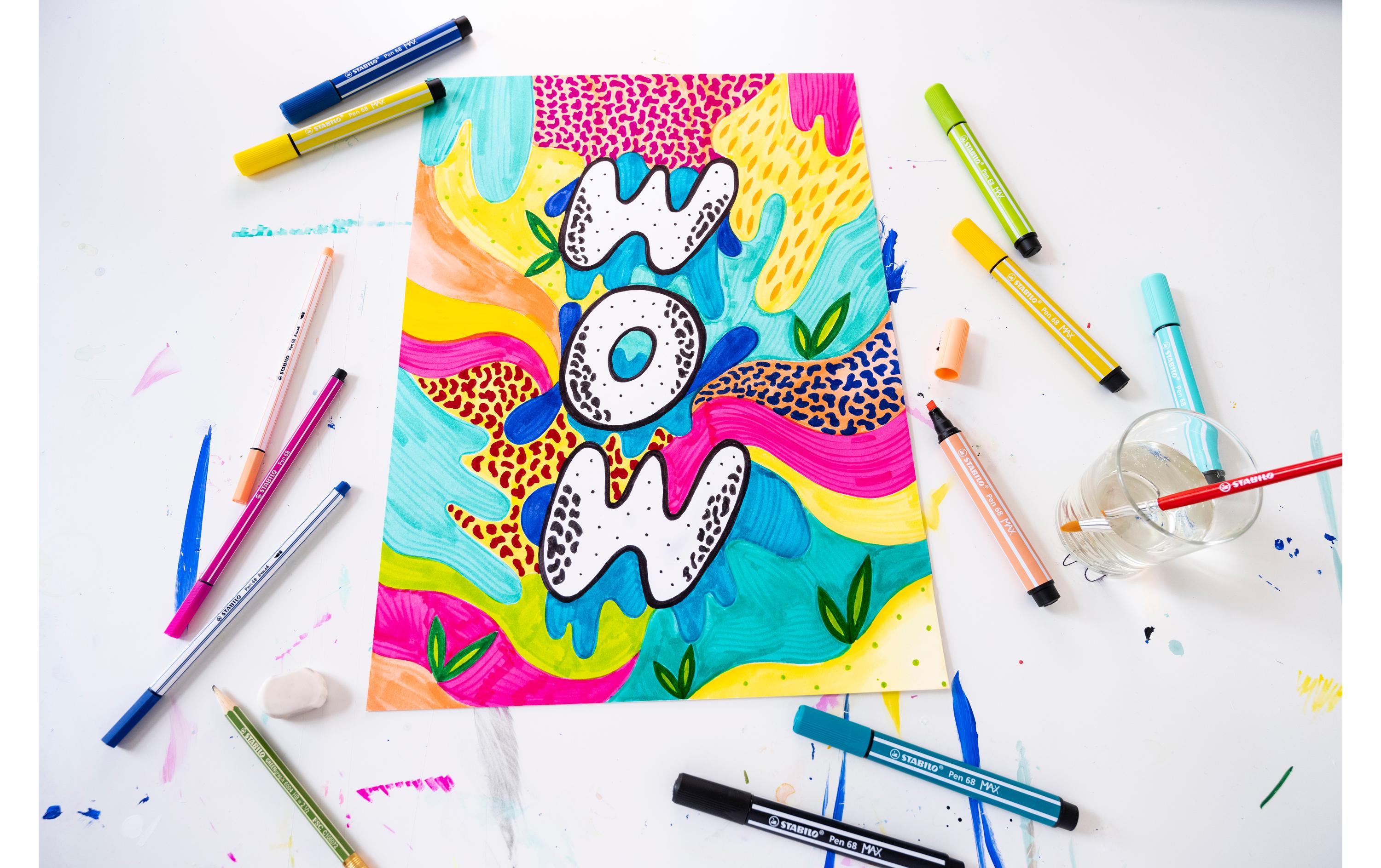 STABILO Filzstift Pen 68 MAX Gelb, 5 Stück