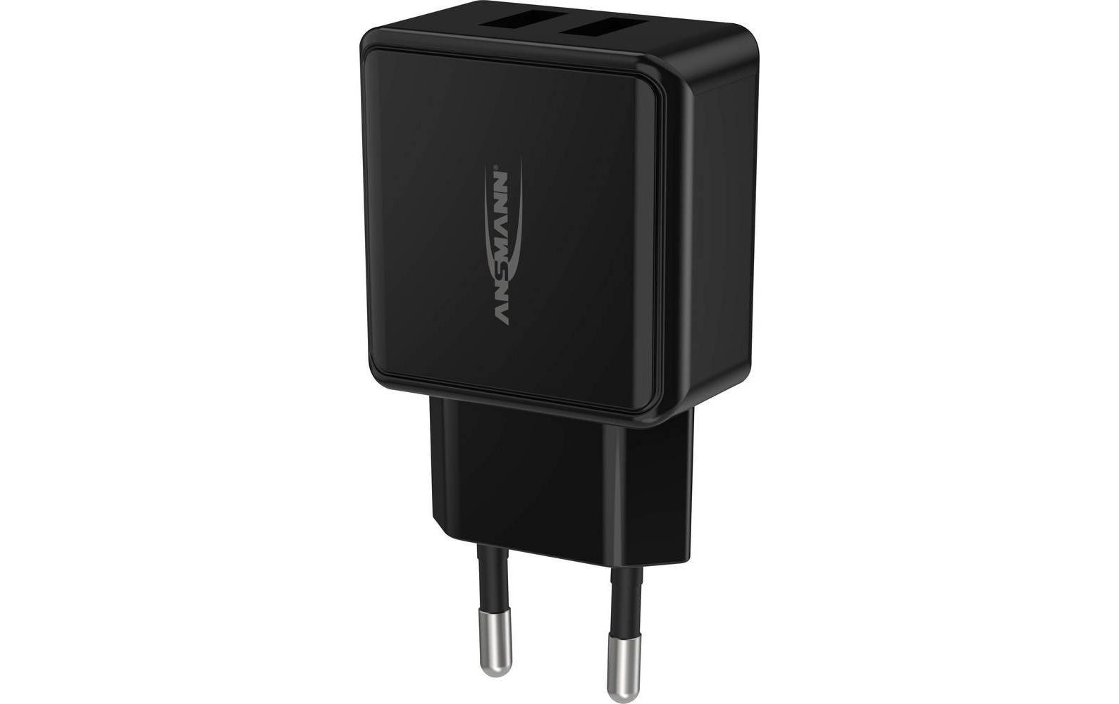 Ansmann USB-Wandladegerät Home Charger HC212, 12W, 2x USB, Schwarz Ansmann USB-Wandladegerät Home Charger HC212, 12W, 2x USB, Schwarz