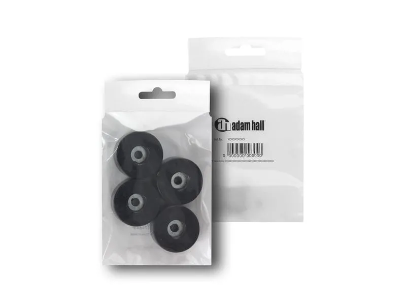 Adam Hall 4909 M4 4er Set, Gummifuss rund, PVC, Schwarz, 38 x 20 mm Adam Hall 4909 M4 4er Set, Gummifuss rund, PVC, Schwarz, 38 x 20 mm