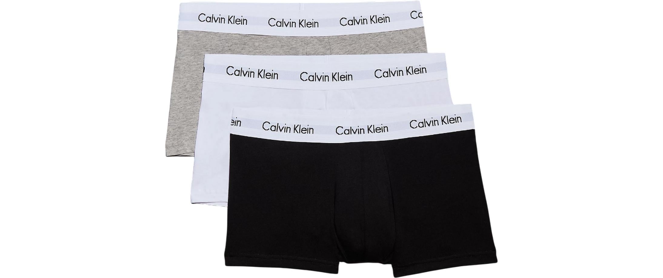 Calvin Klein Wäsche Unterhosen 3P Low Rise Trunk Grau/Schwarz/Weiss, S