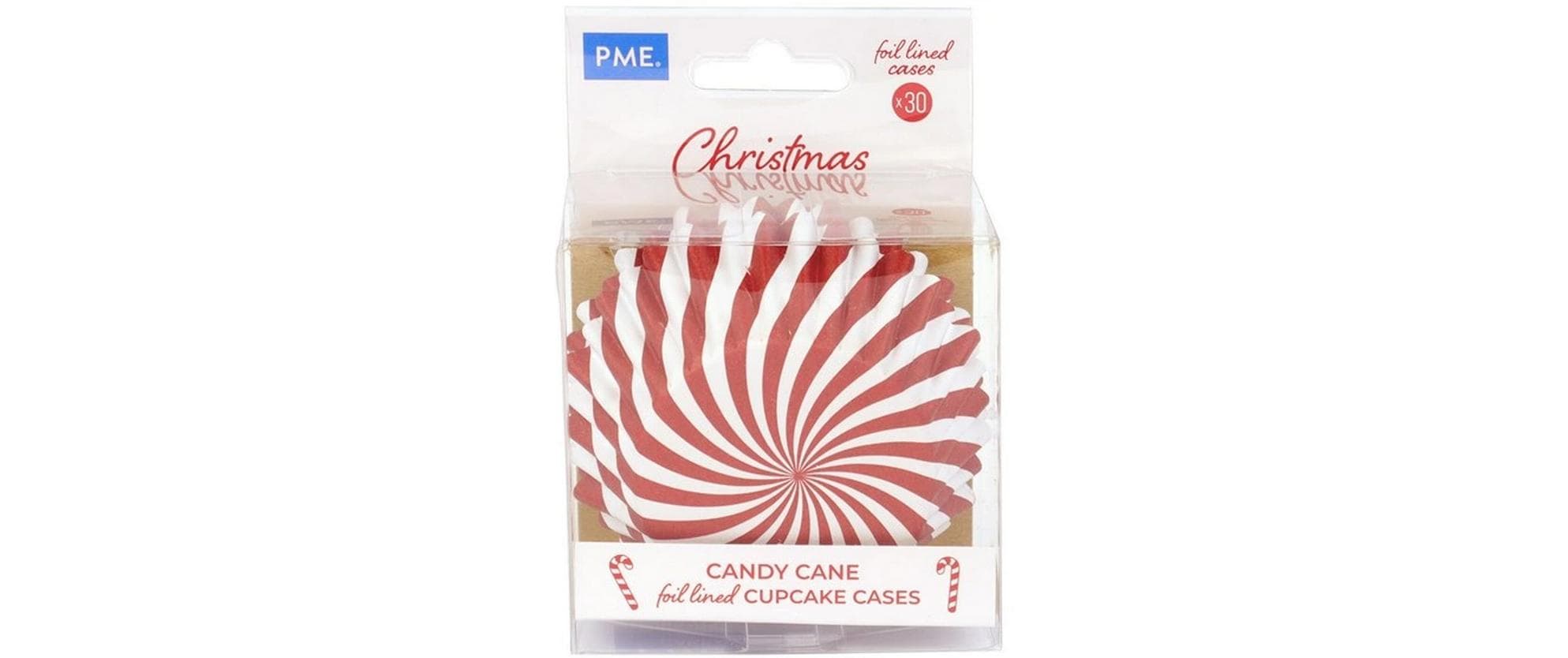 PME Muffin-Backform Zuckerstange 30 Stück, Rot/Weiss