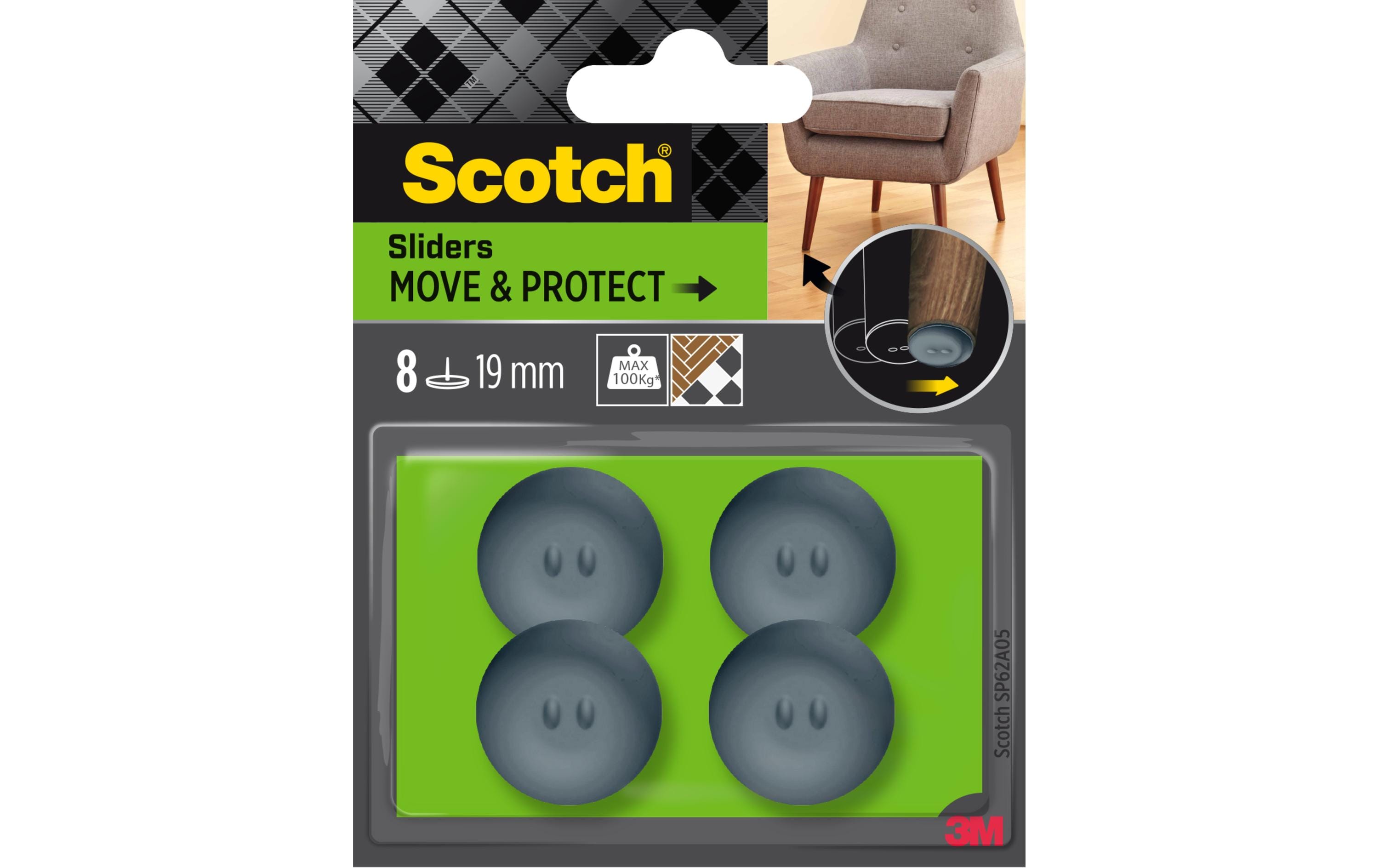 3M Stuhlbeingleiter Move & Protect, Ø 19 mm, Grau 3M Stuhlbeingleiter Move & Protect, Ø 19 mm, Grau