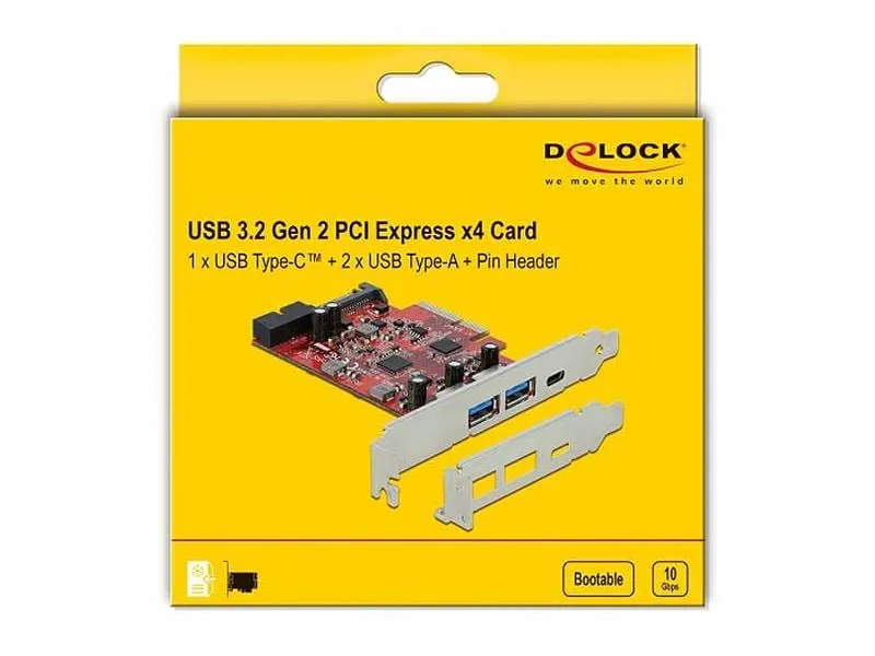 Delock PCI-Express-Karte USB-C / USB-A / intern USB 5 Gbps