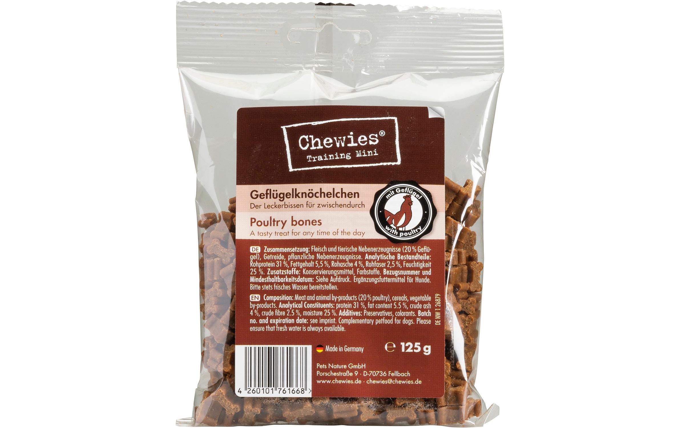 Chewies Leckerli Training Mini Geflügelknöchelchen, 125 g