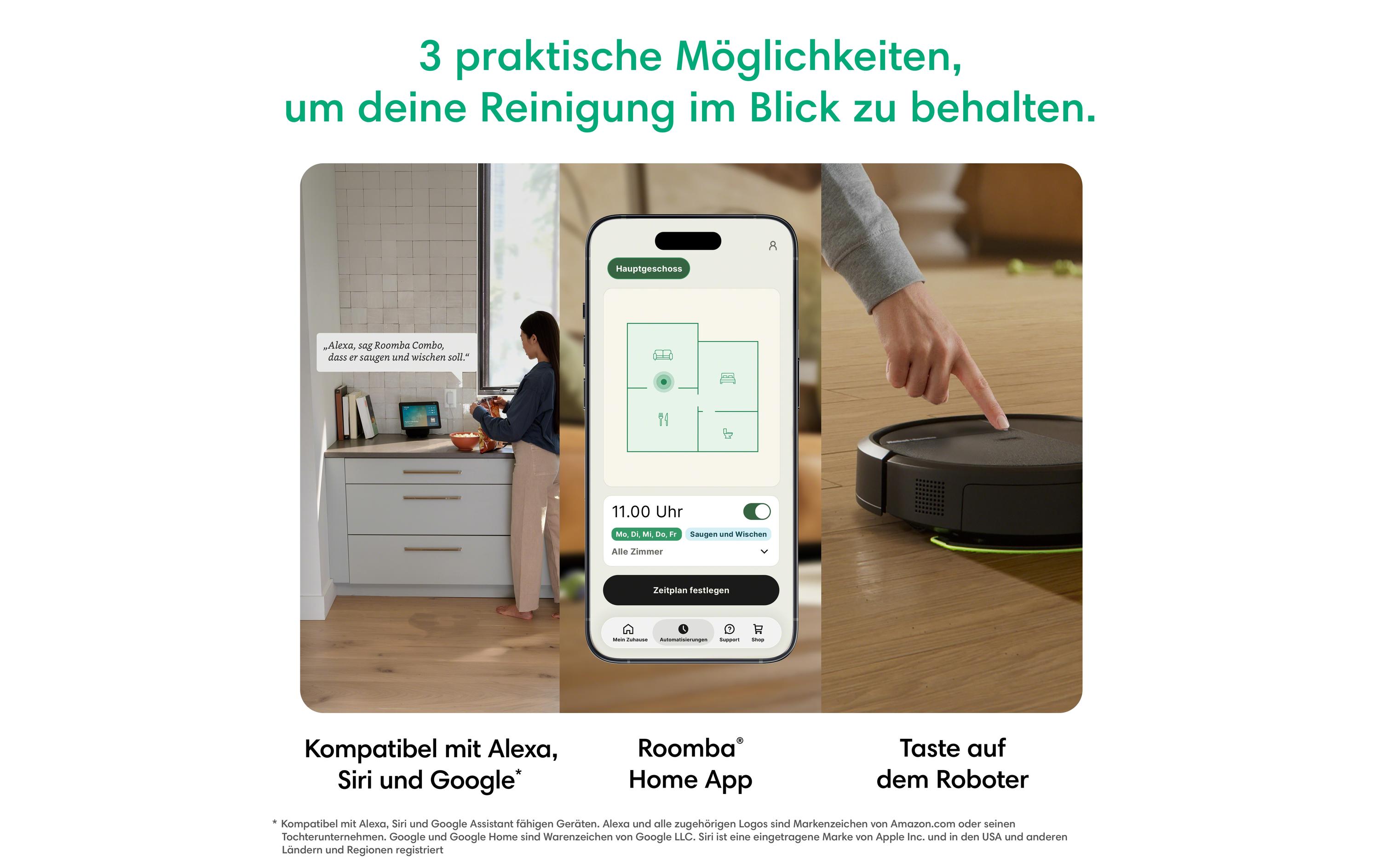 iRobot Roomba 115 Combo LiDAR-Navigation, Schwarz