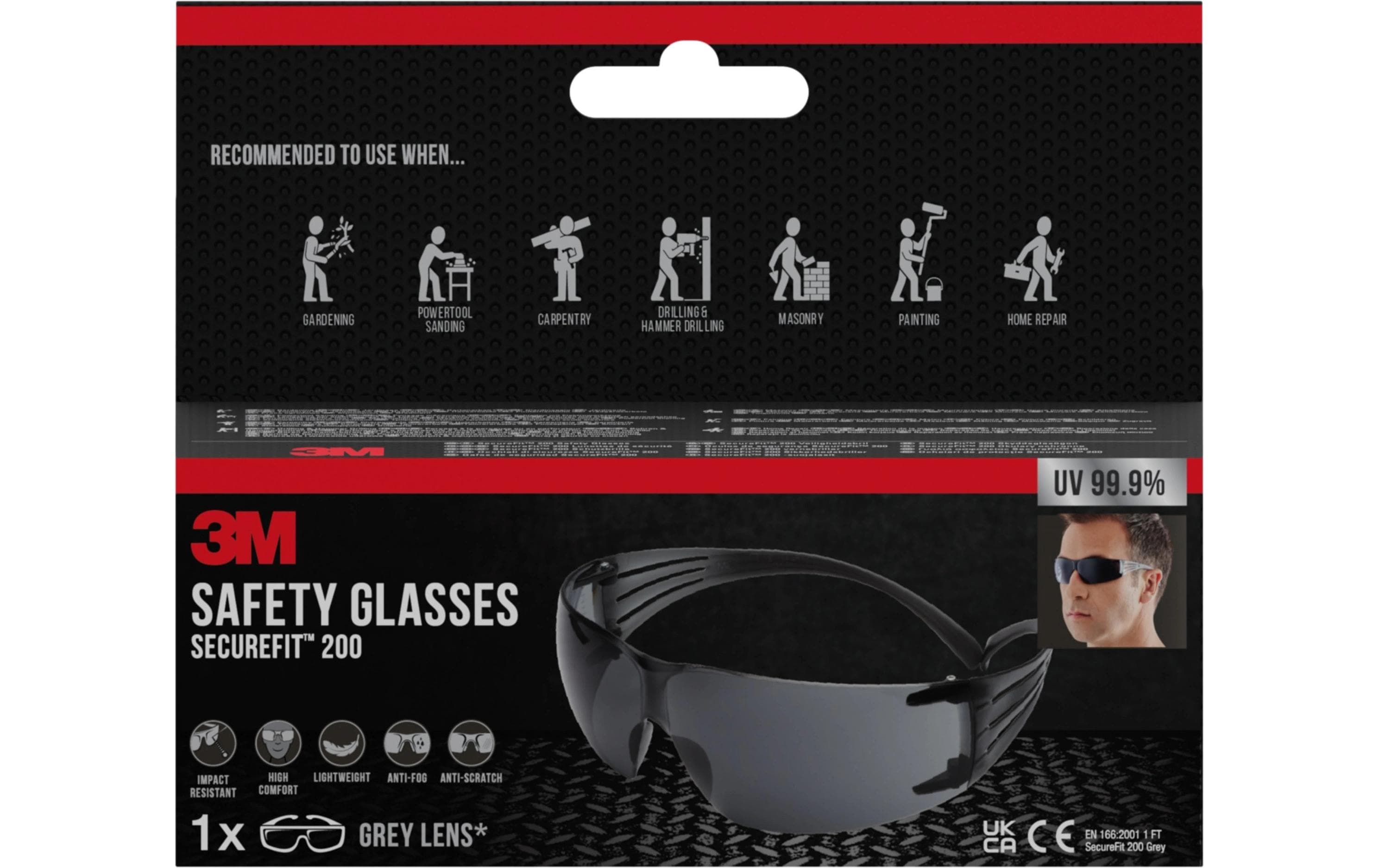 3M Schutzbrille SecureFit 200 Grau 3M Schutzbrille SecureFit 200 Grau