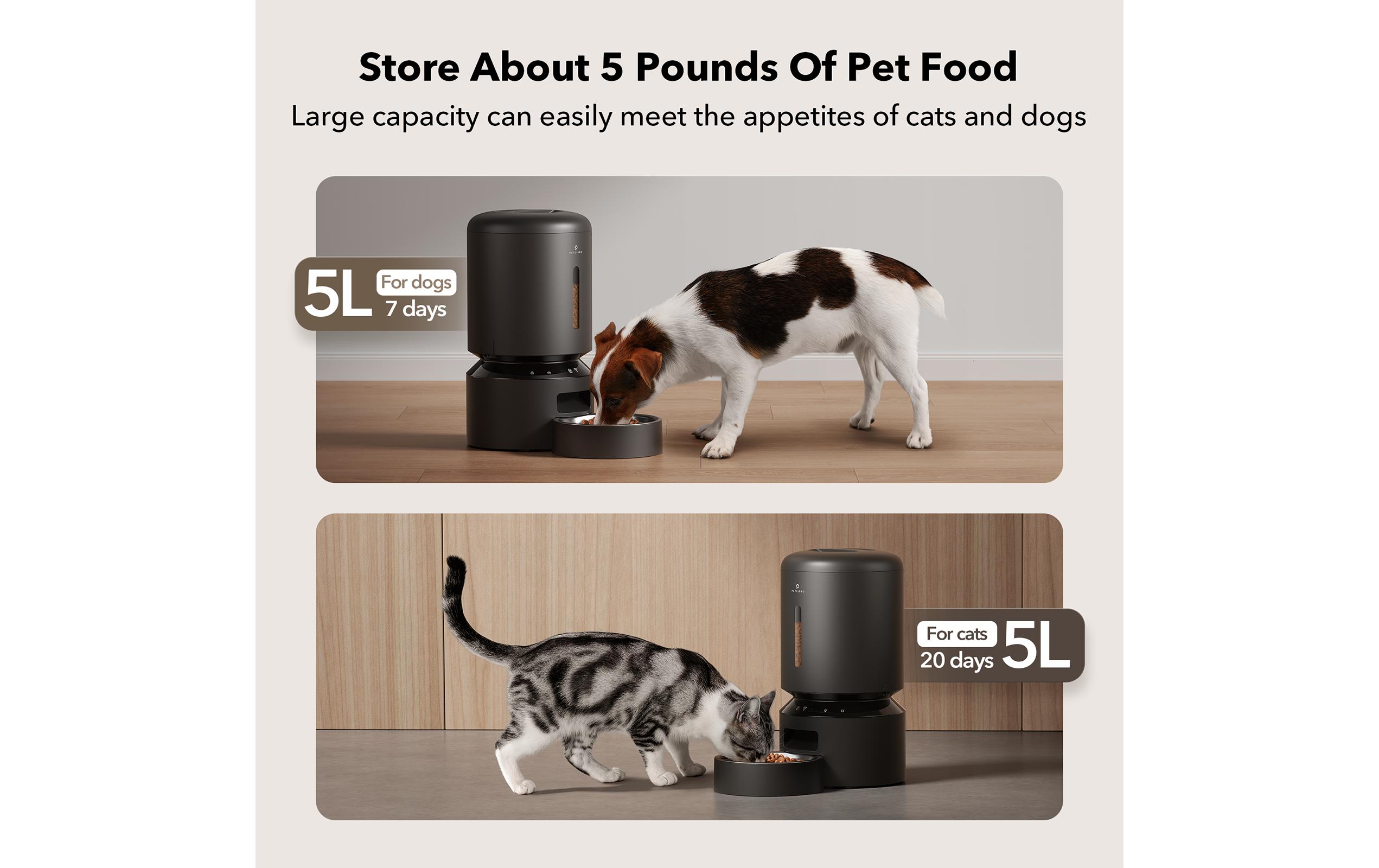 Petlibro Futterautomat Granary Wifi Feeder, 5 l, Schwarz