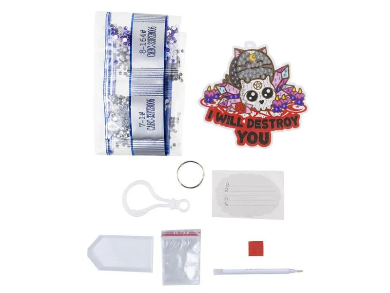 CRAFT Buddy I Will Destroy You, Crystal Art Rucksack Anhänger CRAFT Buddy I Will Destroy You, Crystal Art Rucksack Anhänger