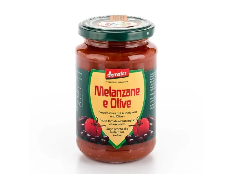 Vanadis Sauce Tomaten Melanzane e olive, Demeter 340 g Vanadis Sauce Tomaten Melanzane e olive, Demeter 340 g
