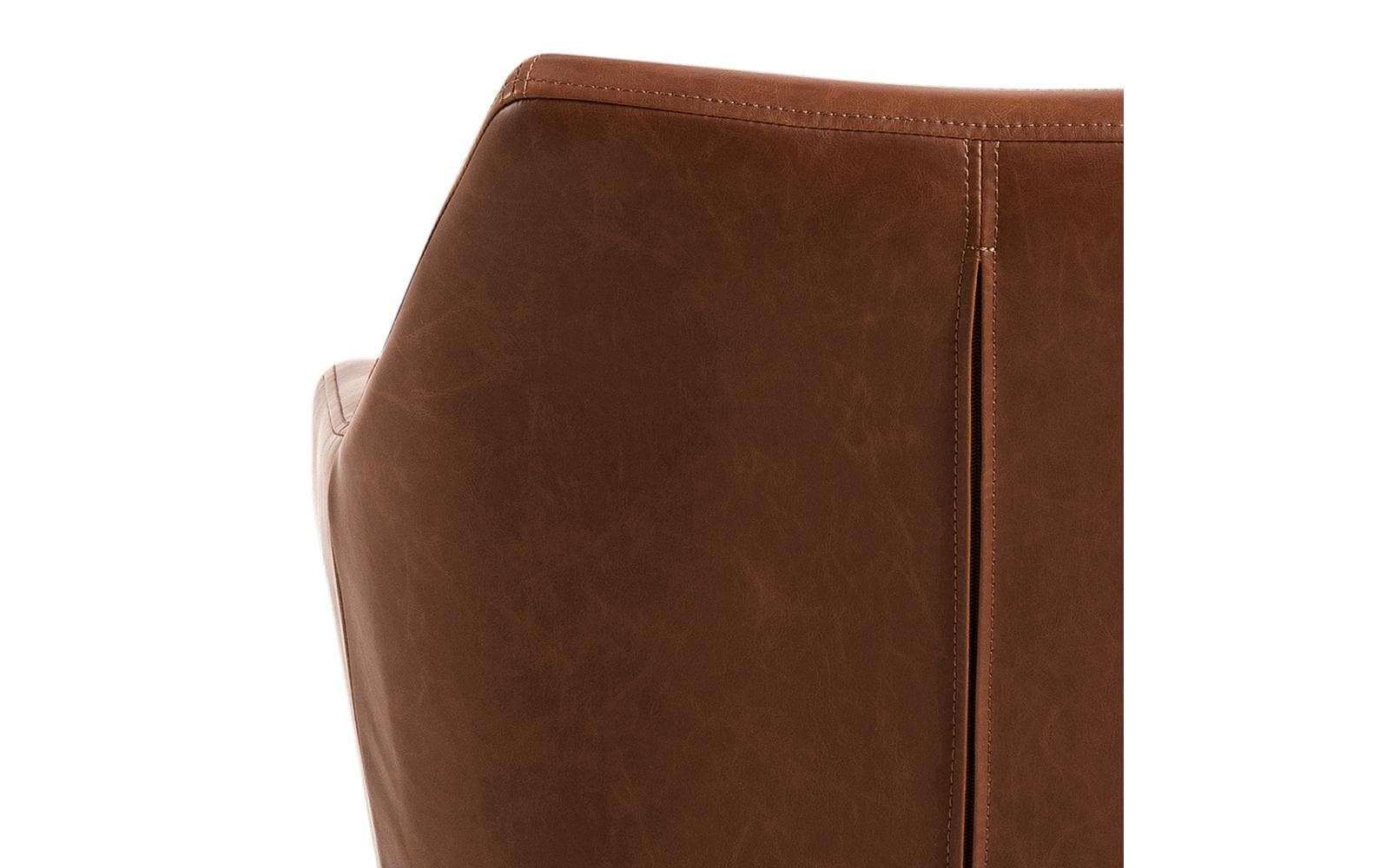 AC Design Bürostuhl Nora, mit Polsterrücken und Armlehnen, Cognac
